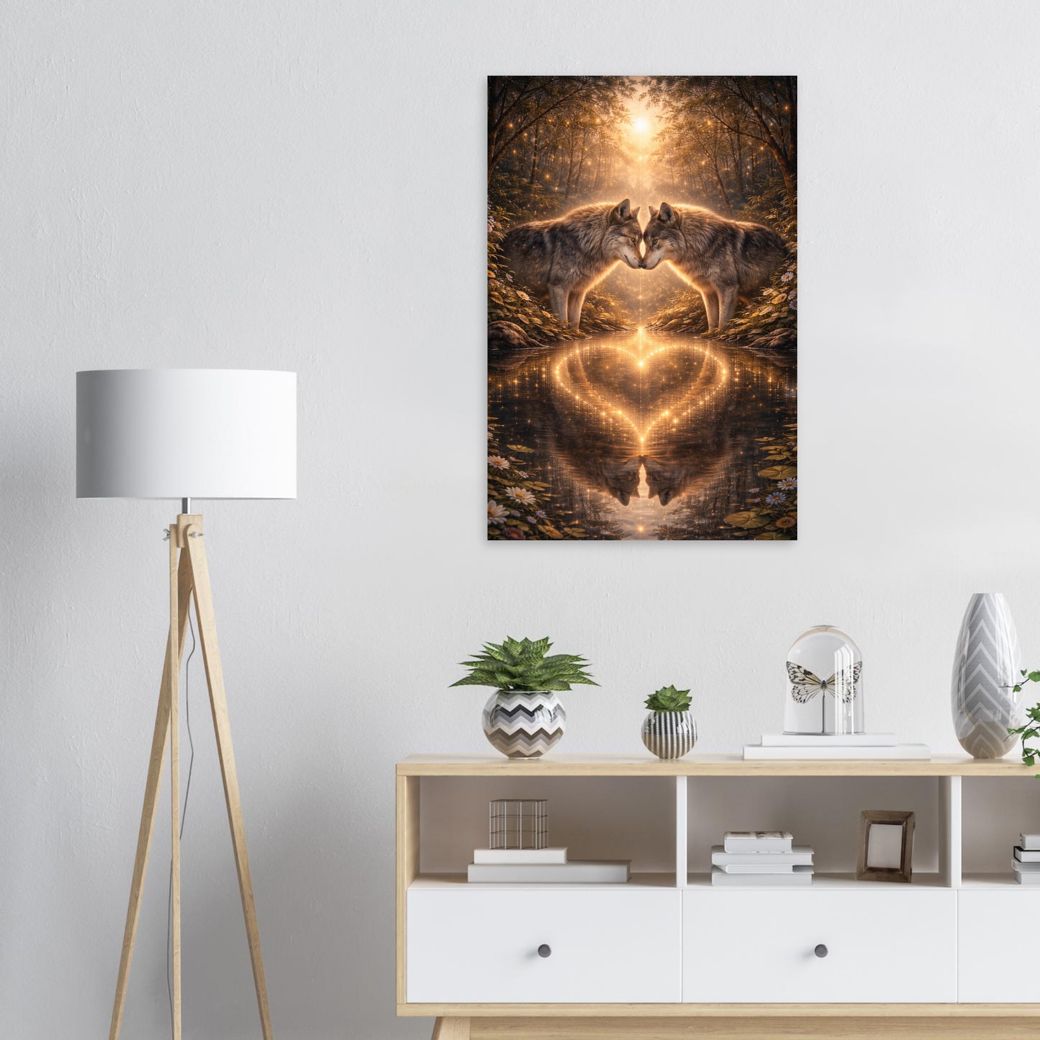 classic semi glossy paper poster, wolf couple d7847e12-a211-4c6d-91ea-2b74b679dcdf