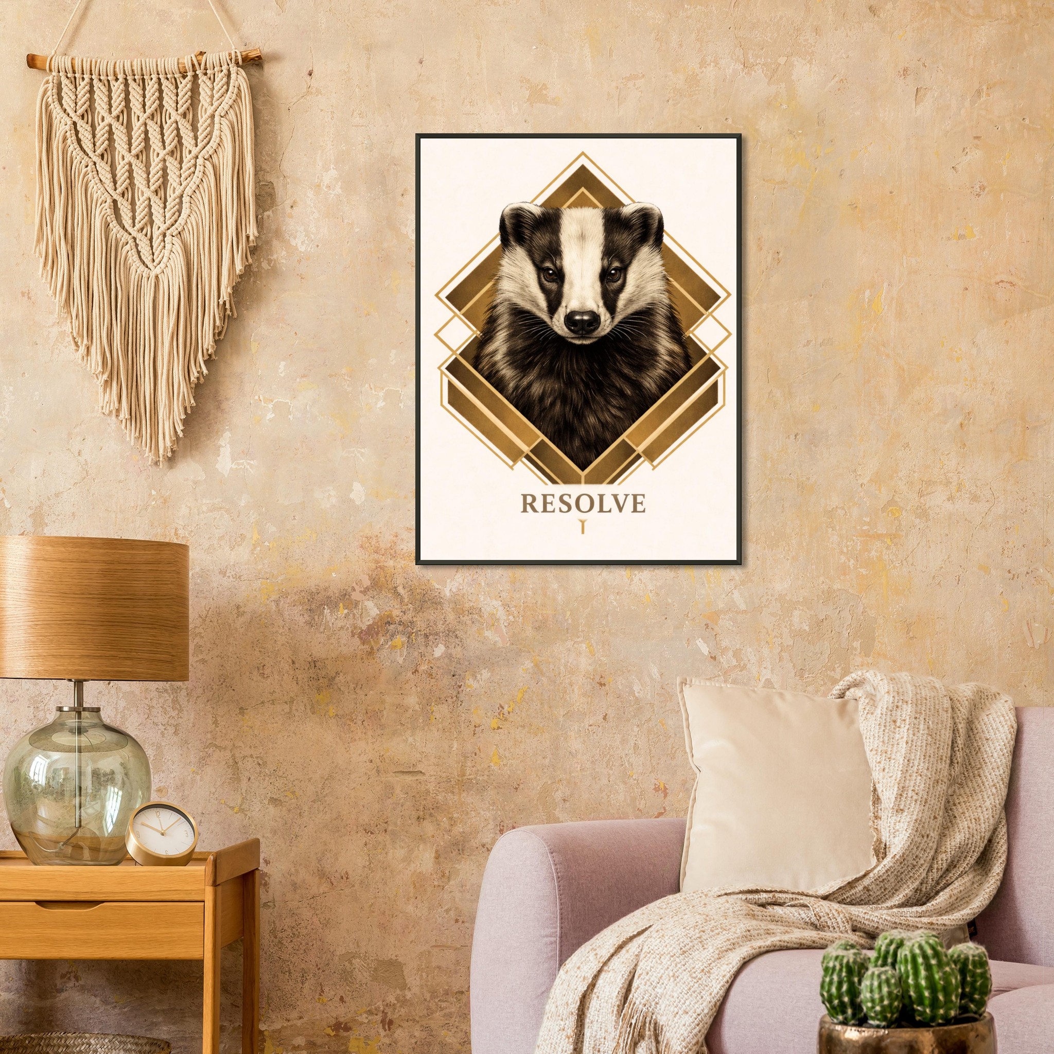 classic semi glossy paper metal framed poster badger wall art d7d9379d-30bc-4112-8c4c-67cafd597060
