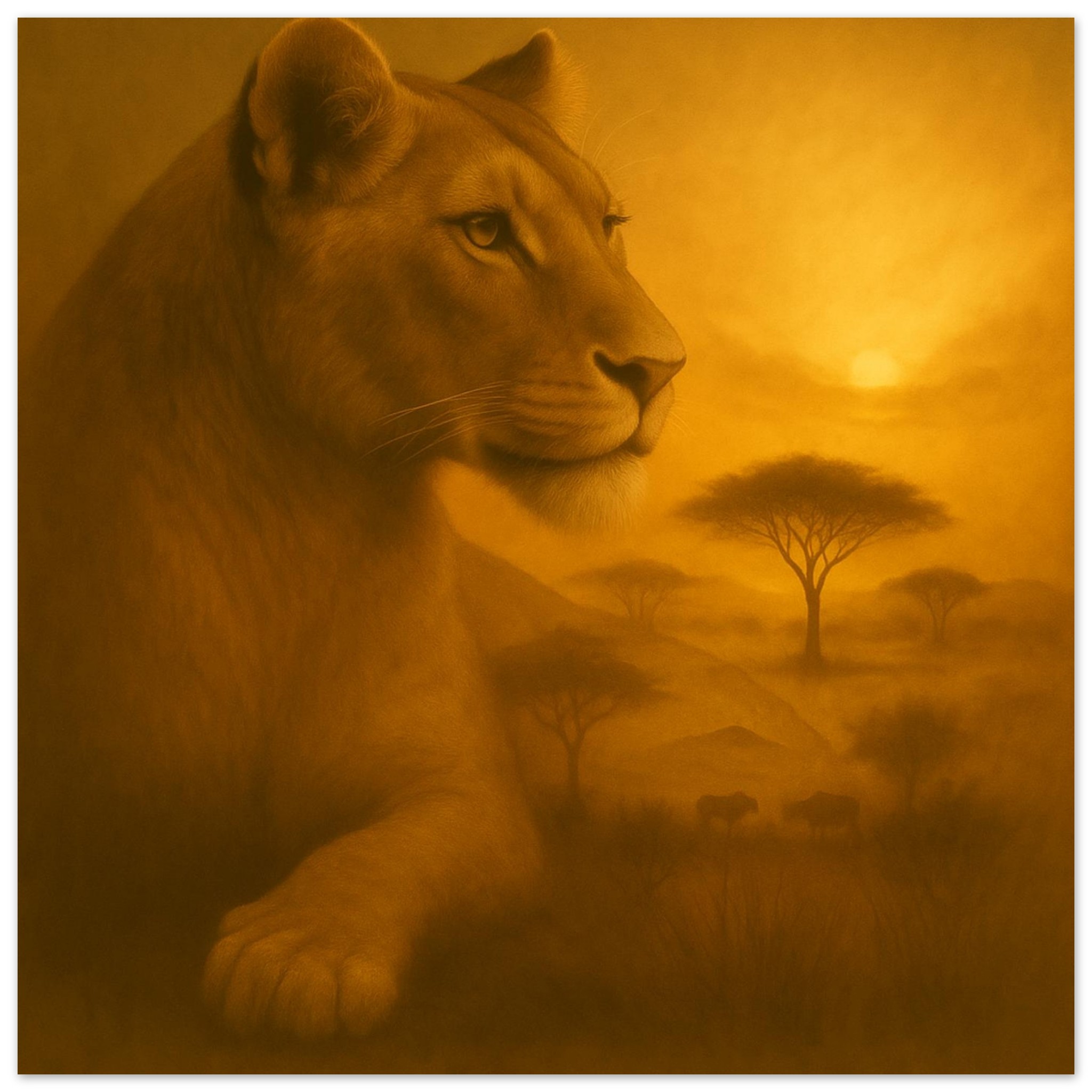 classic semi glossy paper poster, majestic lioness d7e5c3e4-346f-4837-9cd7-dfea0d8bdd28