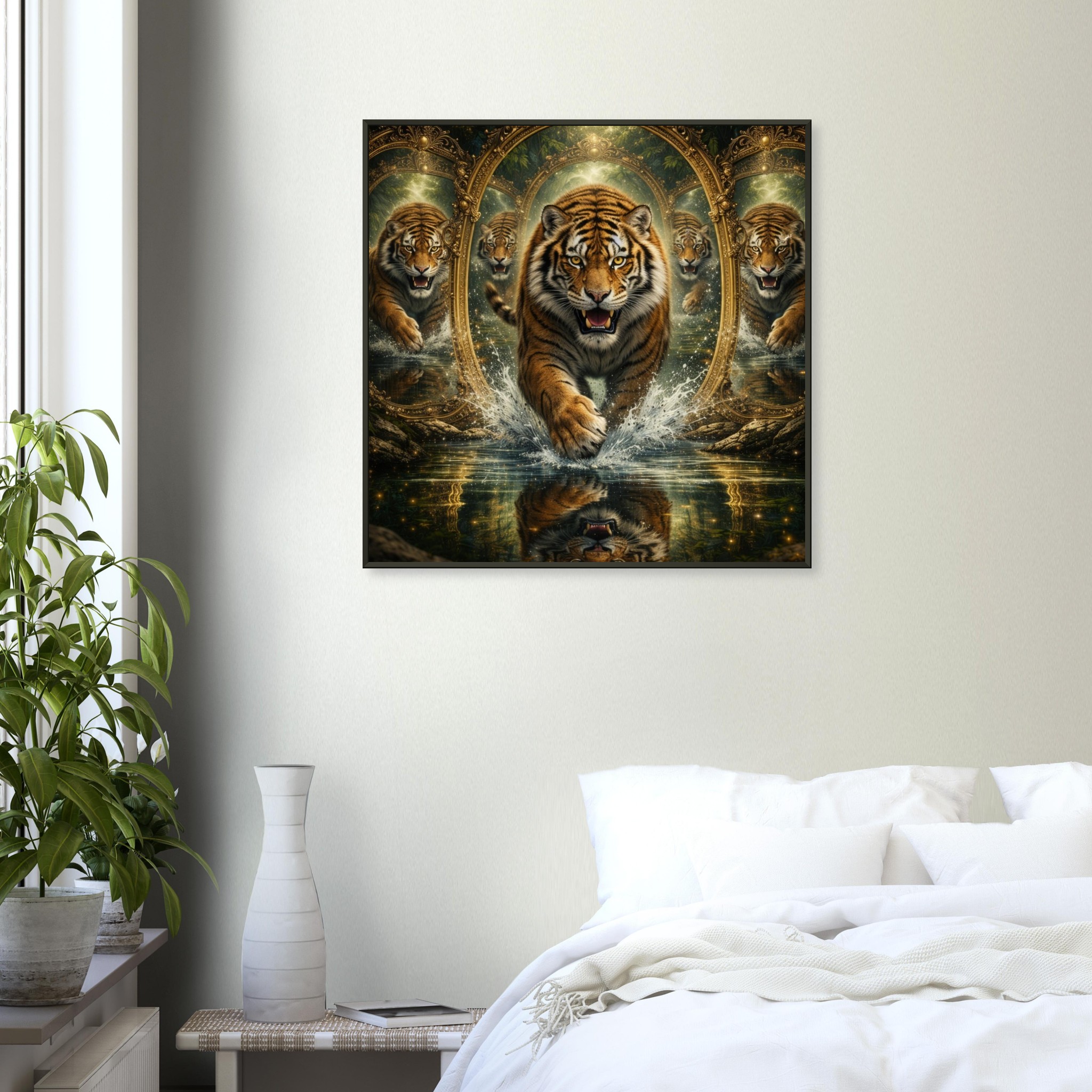 classic semi glossy paper metal framed poster, tiger reflection d86a7b96-f9d8-40c0-9b39-917bbf260789