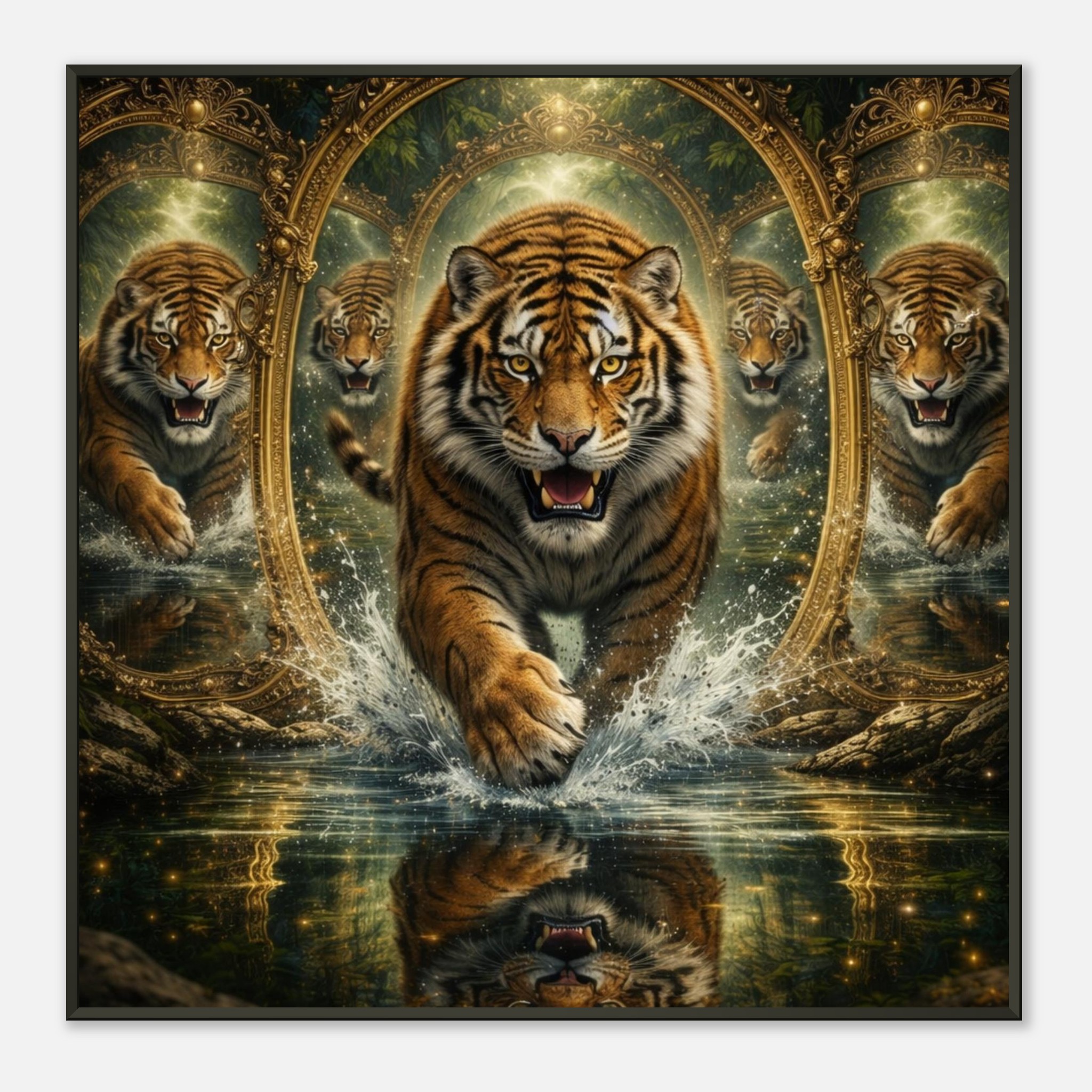 classic semi glossy paper metal framed poster, tiger reflection d8e57c44-7f37-4afc-8888-eb0c0048ef20