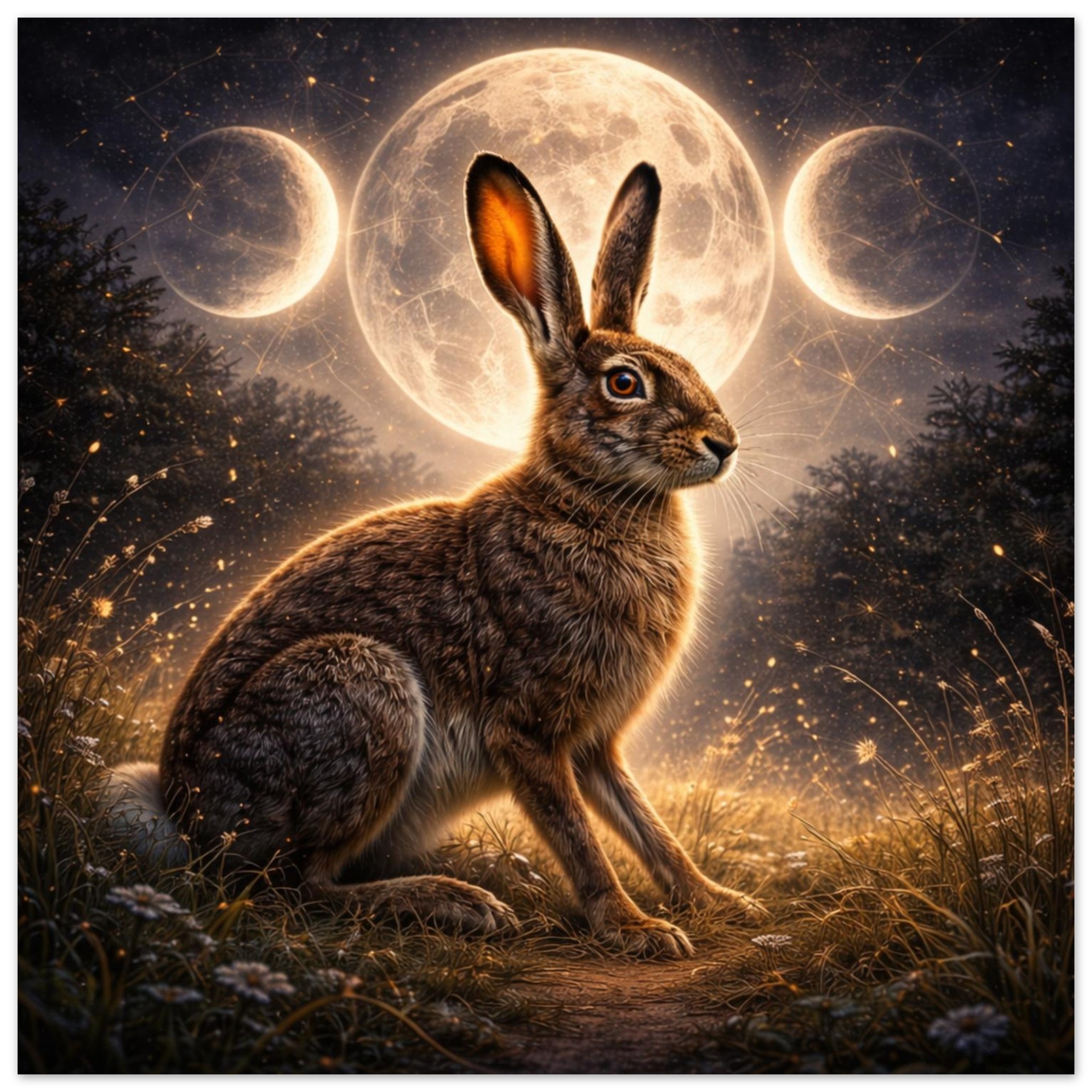 classic semi glossy paper poster moonlit hare db86f20b-fdc2-4bf1-b303-631edaf2fdba
