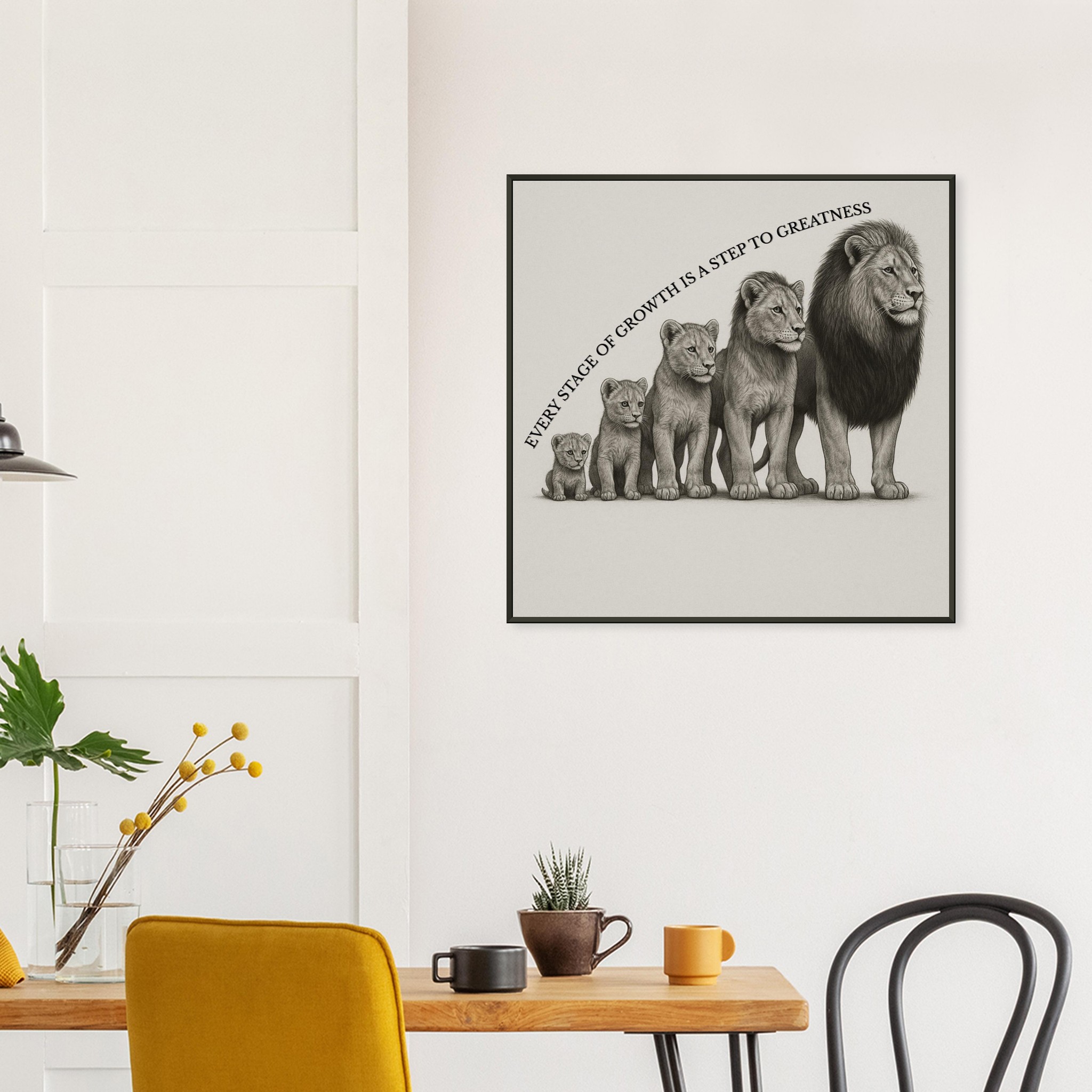 classic semi glossy paper metal framed poster lion growth dc1981ee-00f3-4d49-a920-9e253f493335