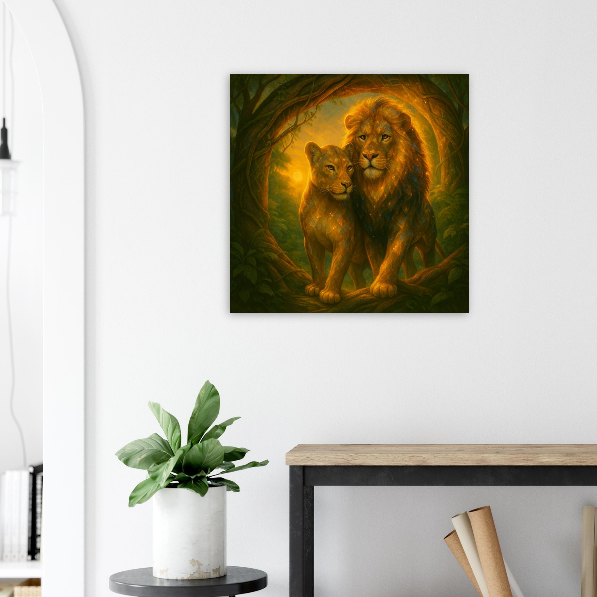 classic semi glossy paper poster, tiger pair dc8c787c-96e4-491e-b3d0-c4666c1b457d