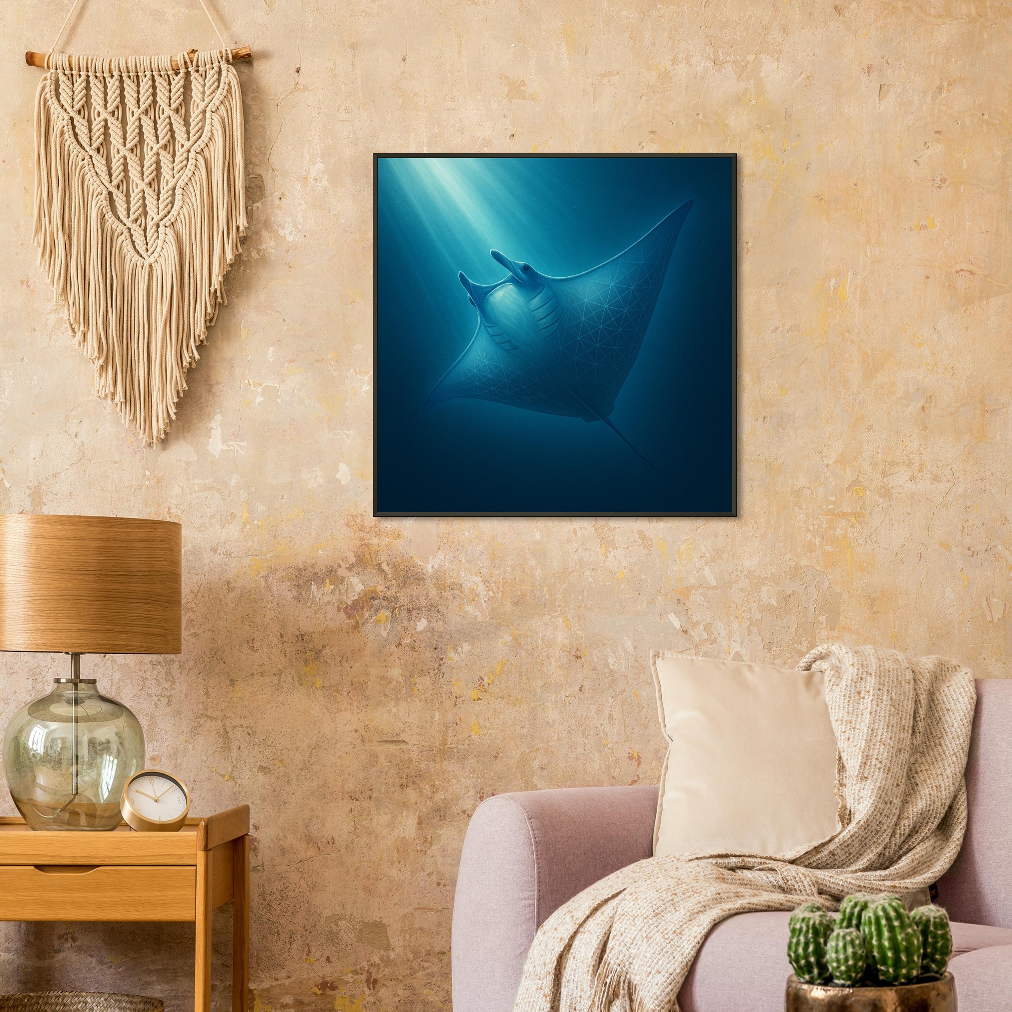 classic semi glossy paper metal framed poster manta ray de8a7b31-ba40-40bf-a25e-8f8e9f2d3985