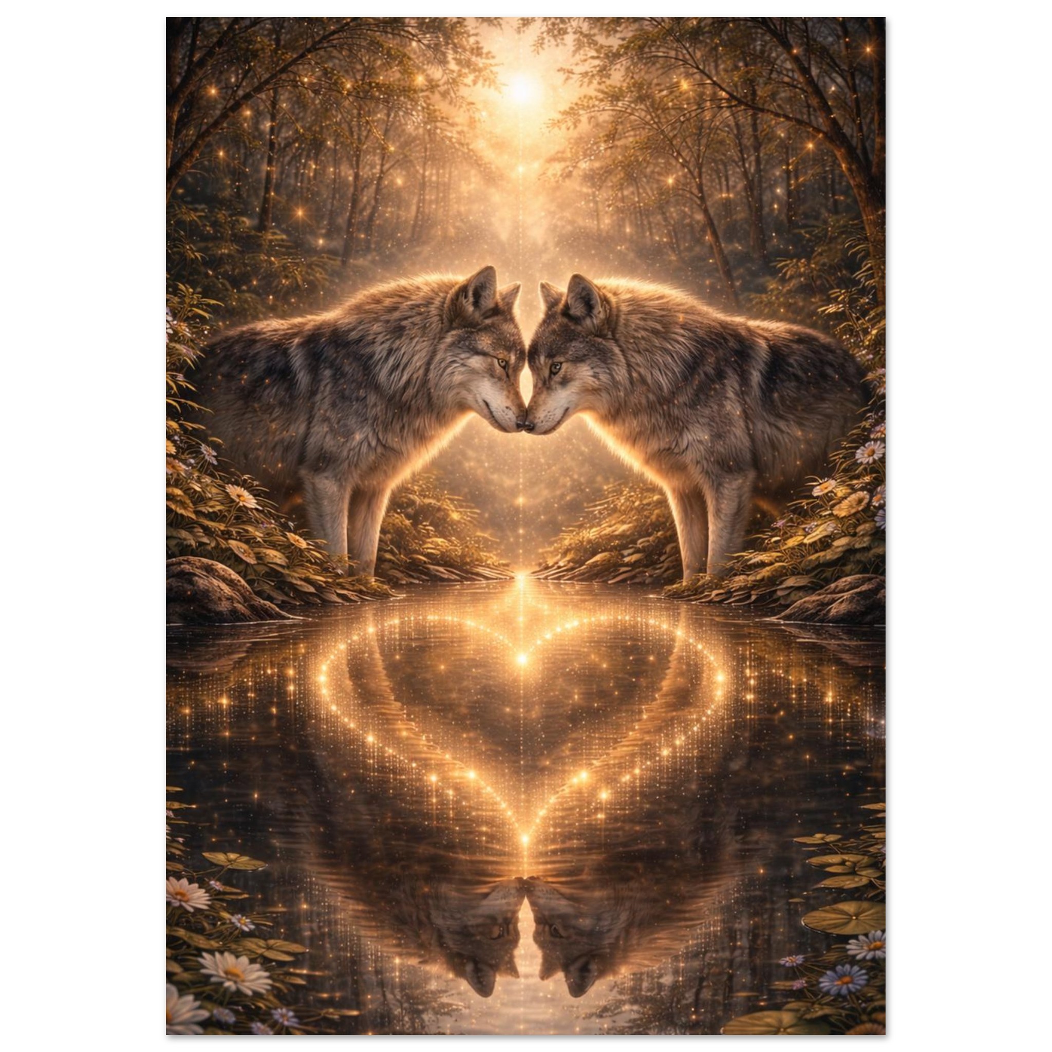 classic semi glossy paper poster, wolf couple df45cb64-7501-4869-9e73-c661aa00f726