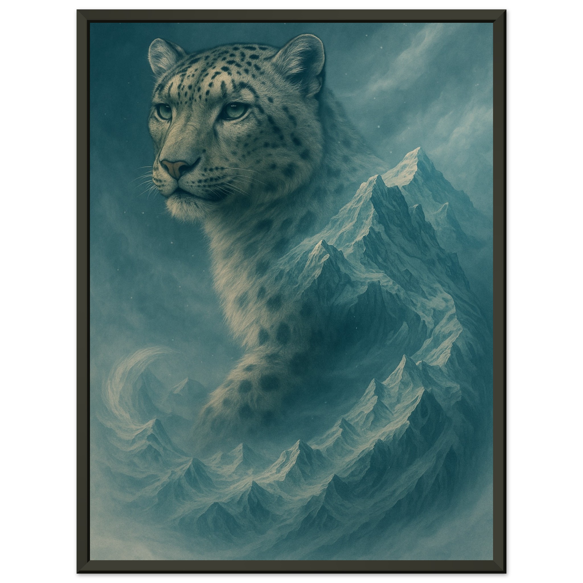 classic semi glossy paper metal framed poster snow leopard dfaedd0a-ee88-4d05-8364-8038b9c2e647