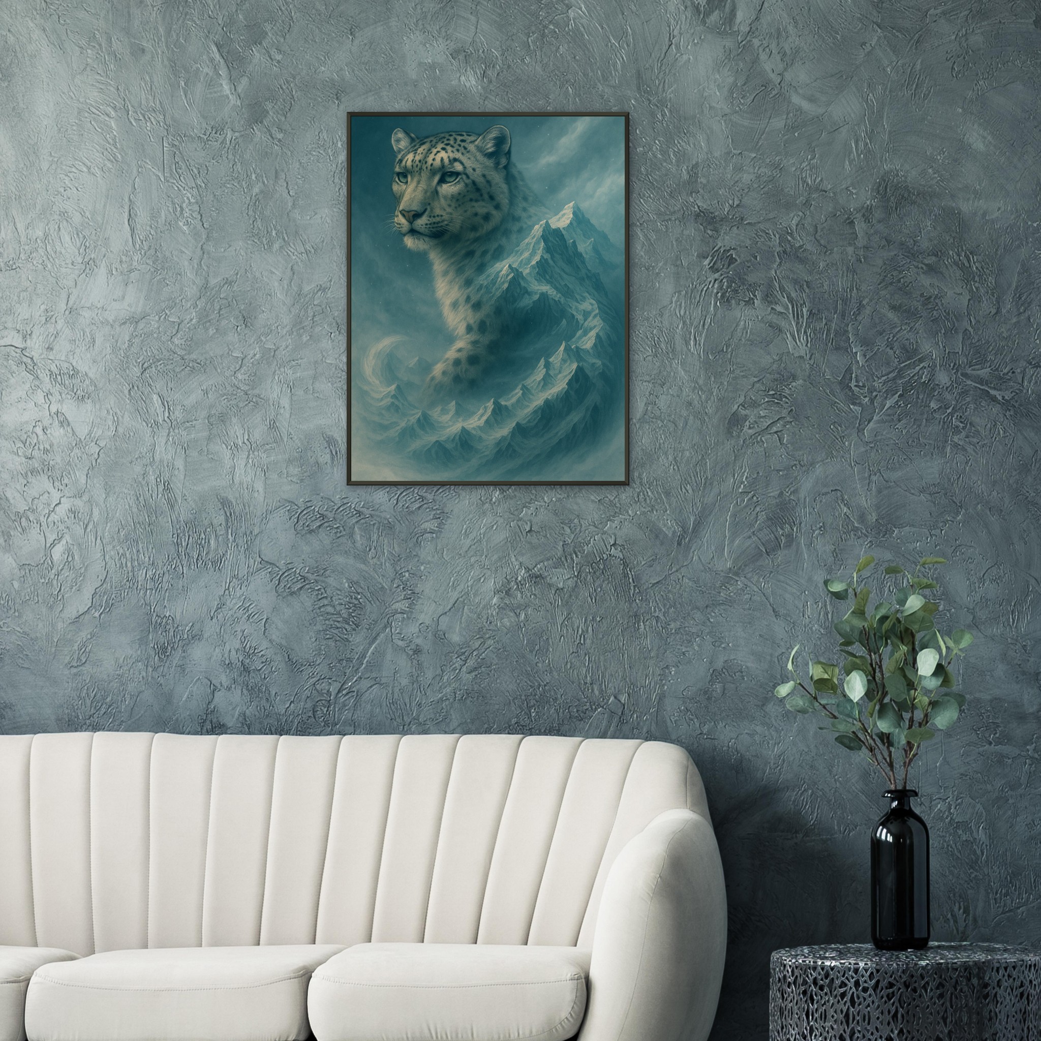 classic semi glossy paper metal framed poster snow leopard dfff0b0d-f16f-45e9-9ab9-049bfaec5a88