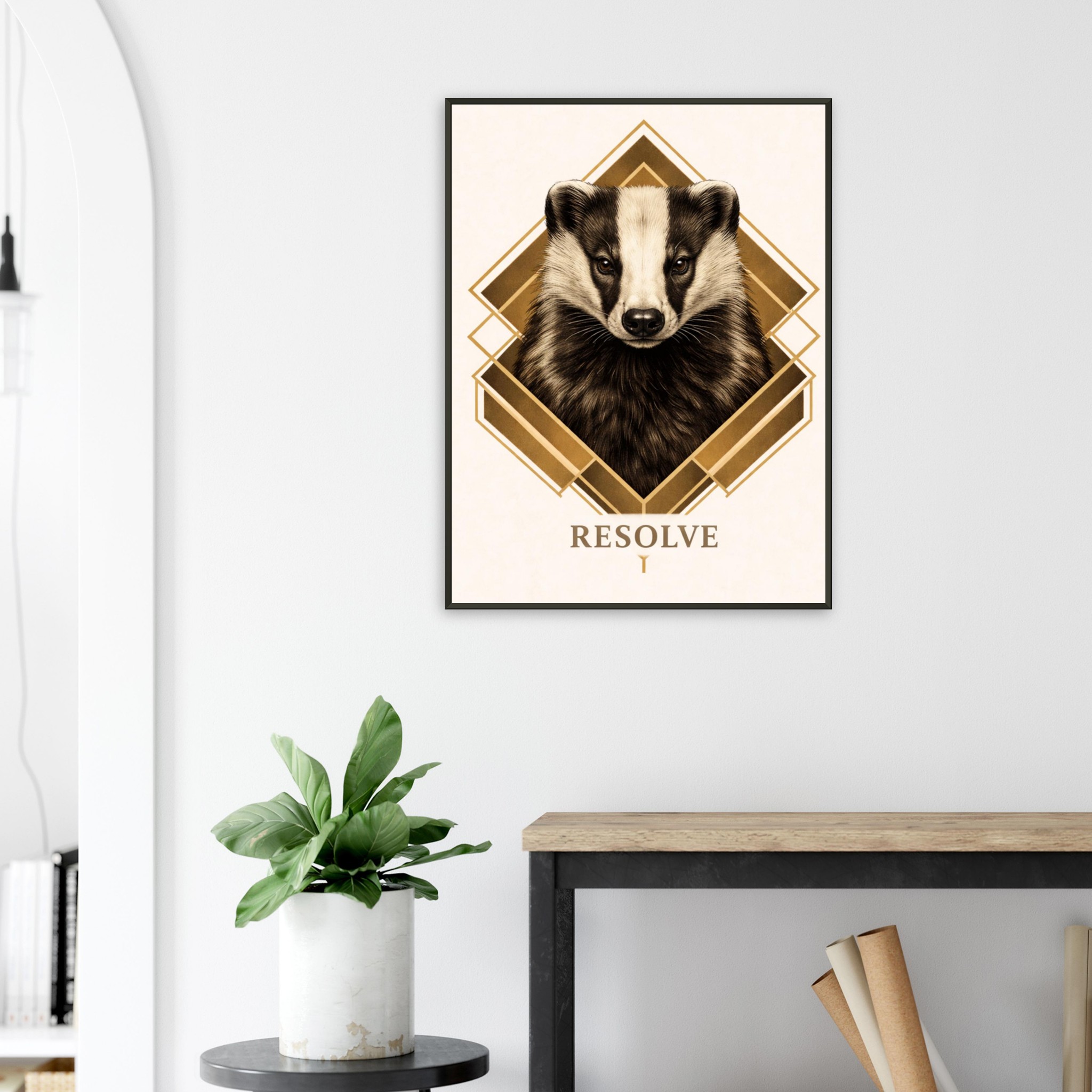 classic semi glossy paper metal framed poster badger wall art e06912b1-550b-4ea9-be42-e2b784829d64