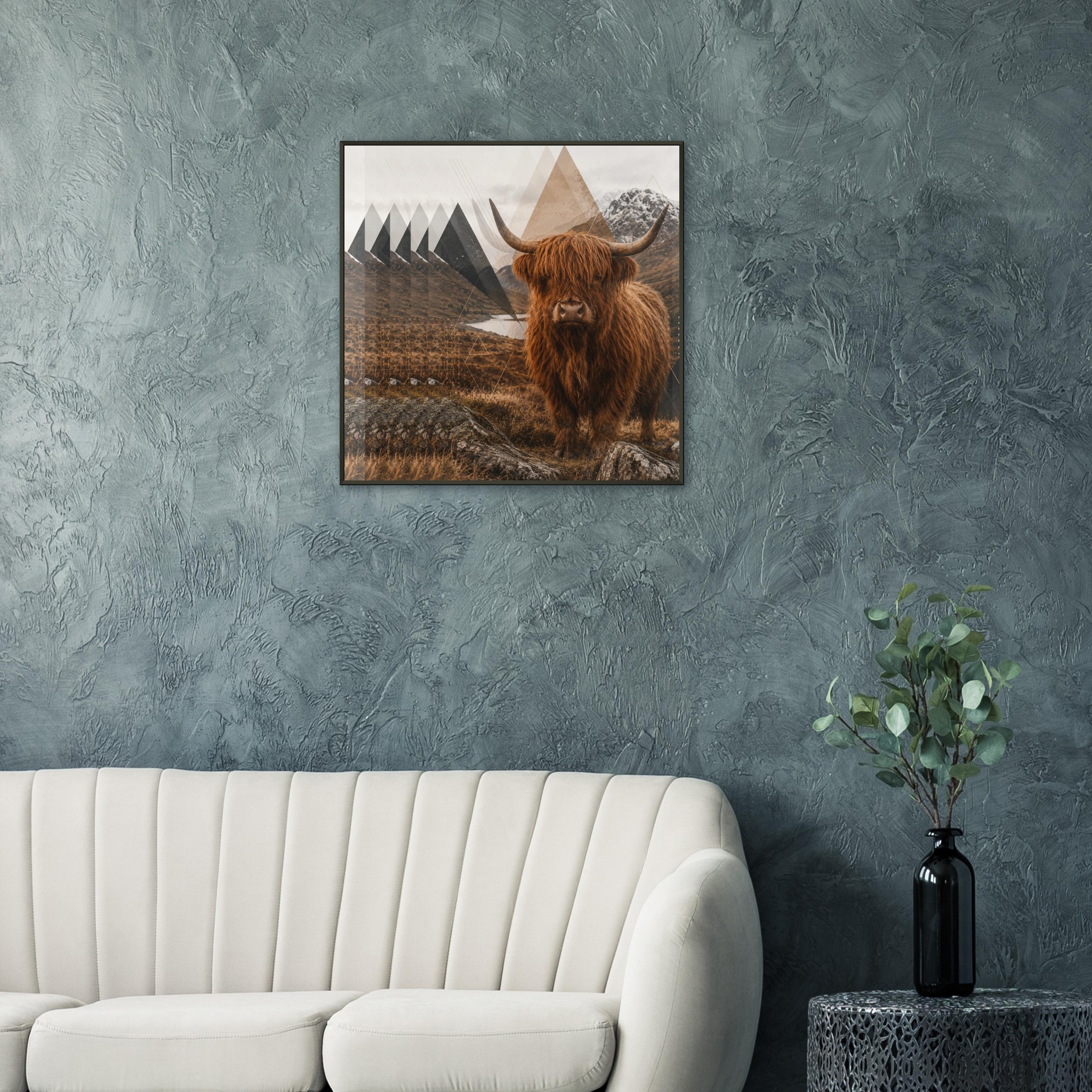 classic semi glossy paper metal framed poster highland cow e0a637c8-cd5f-4923-b01d-55cdb2b4204a