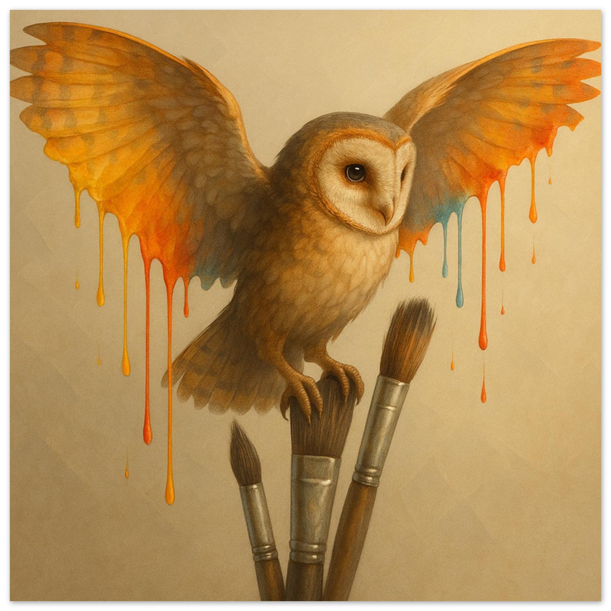 classic semi glossy paper poster, barn owl e1634090-95fa-4daa-9ece-203528122029