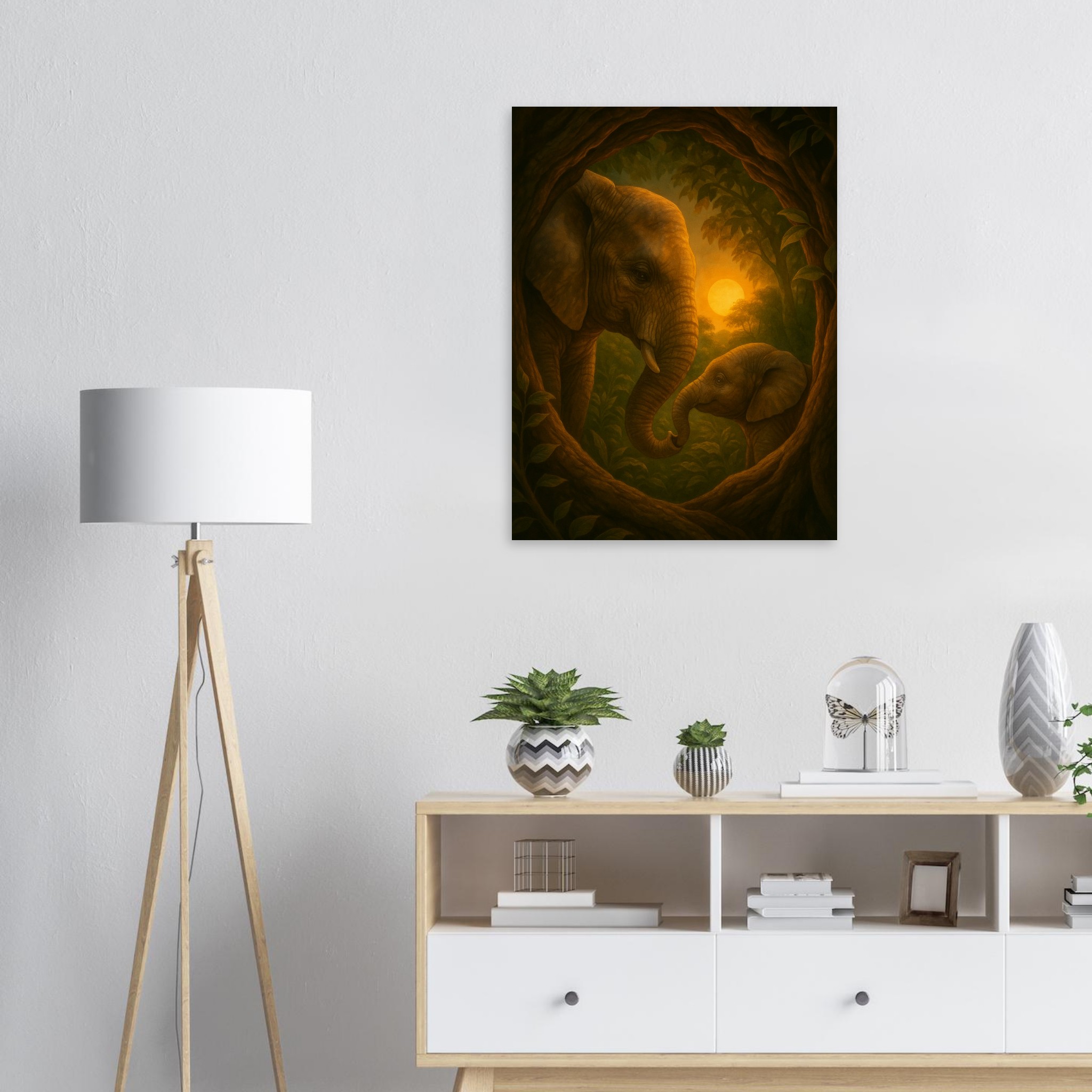 classic semi glossy paper poster elephant and calf e36a26a1-4665-43c0-a671-053d5b5750ef
