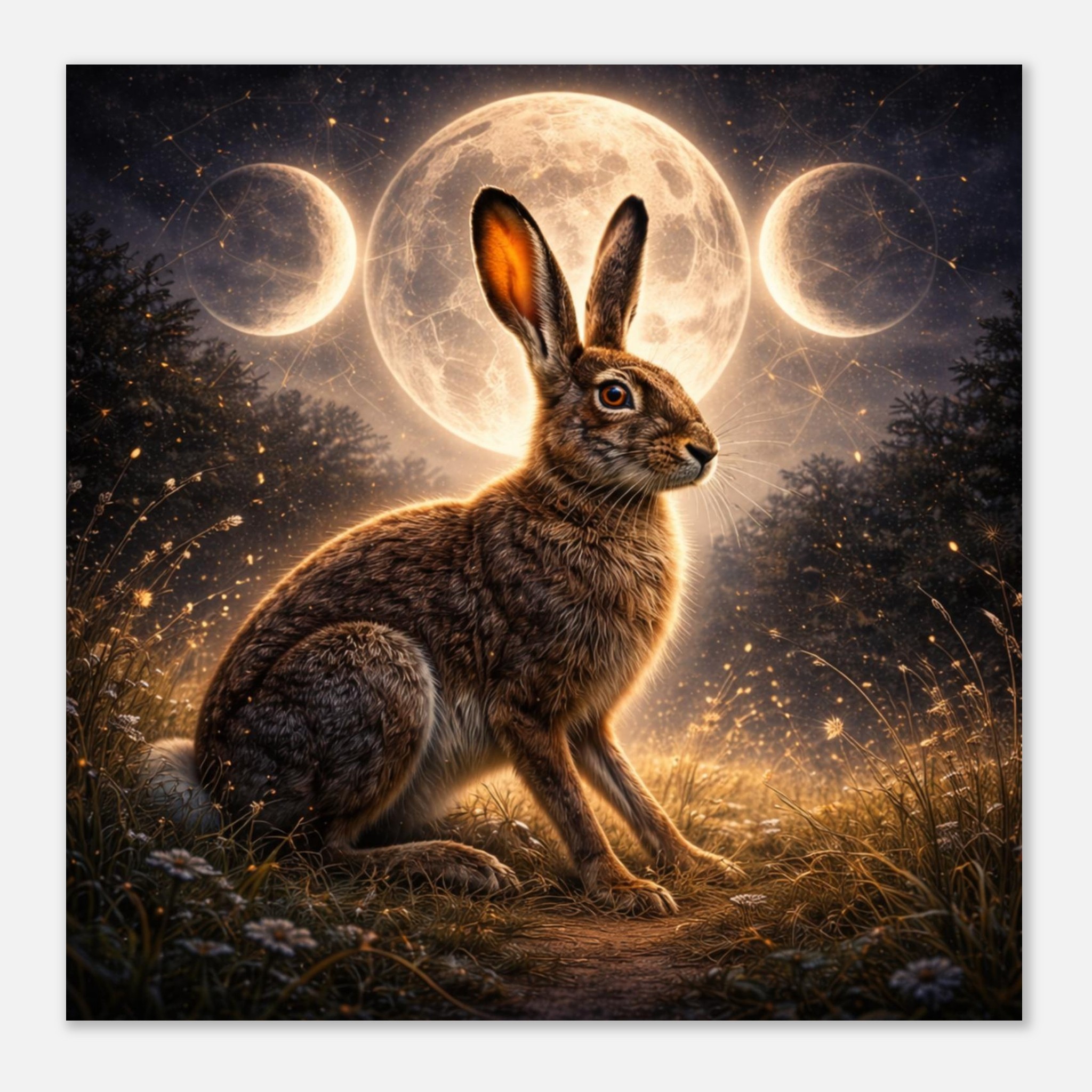 classic semi glossy paper poster moonlit hare e50f93d4-206a-416e-b6e7-7a5d13a936b6