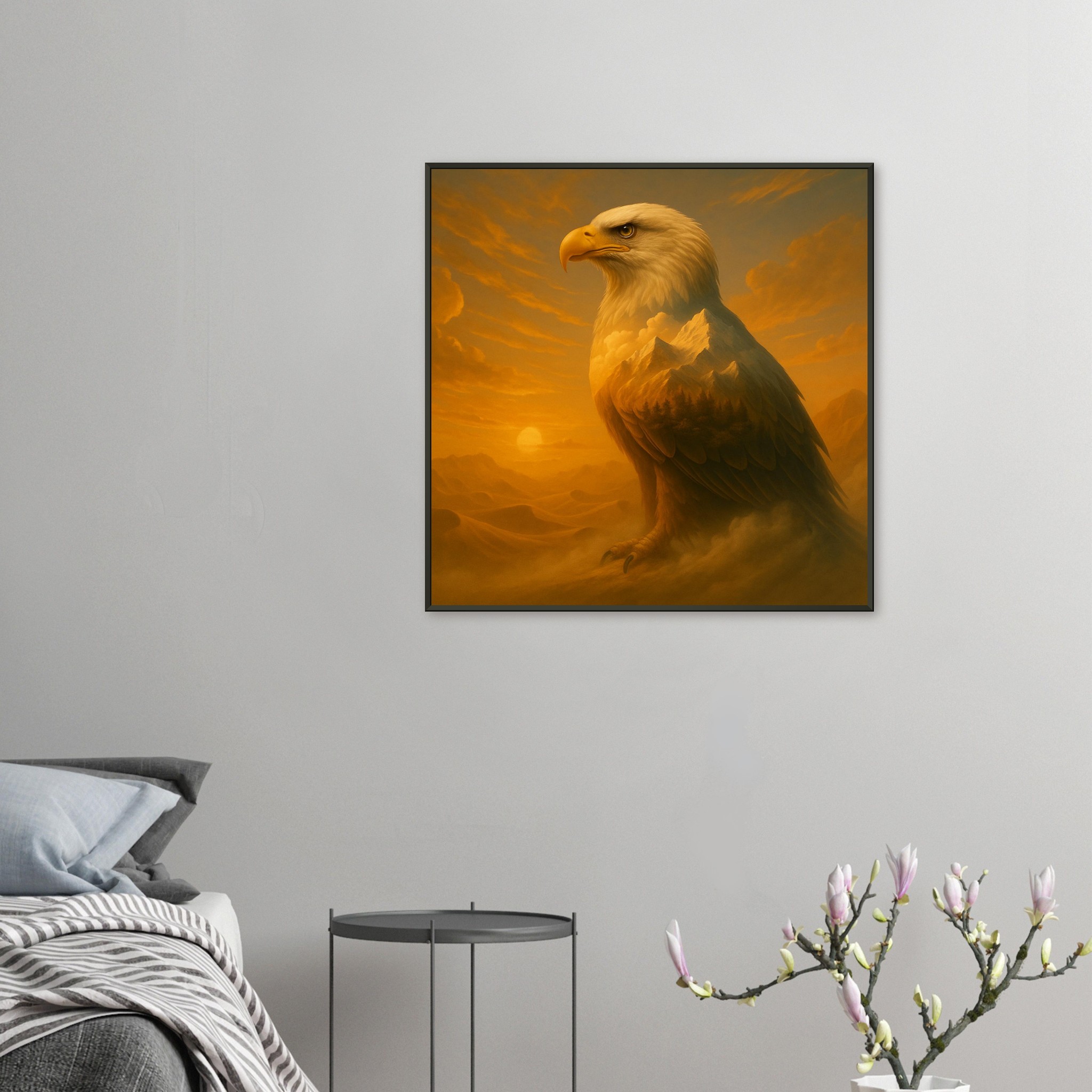classic semi glossy paper metal framed poster, bald eagle e5cb3b6c-7b1c-46a7-b00d-776a66b22285