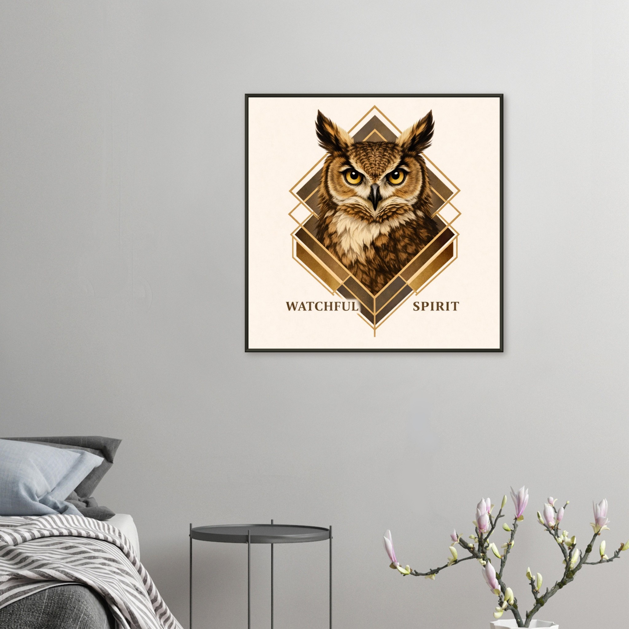 classic semi glossy paper metal framed poster owl wall art e6805510-686f-4b00-8f25-72b490752a83