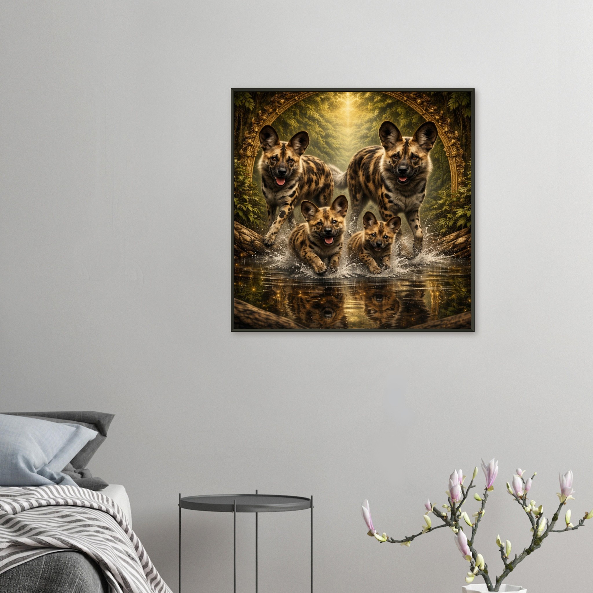 classic semi glossy paper metal framed poster wild dog family e6993f55-9f65-4a39-bb1e-e98d756e1611