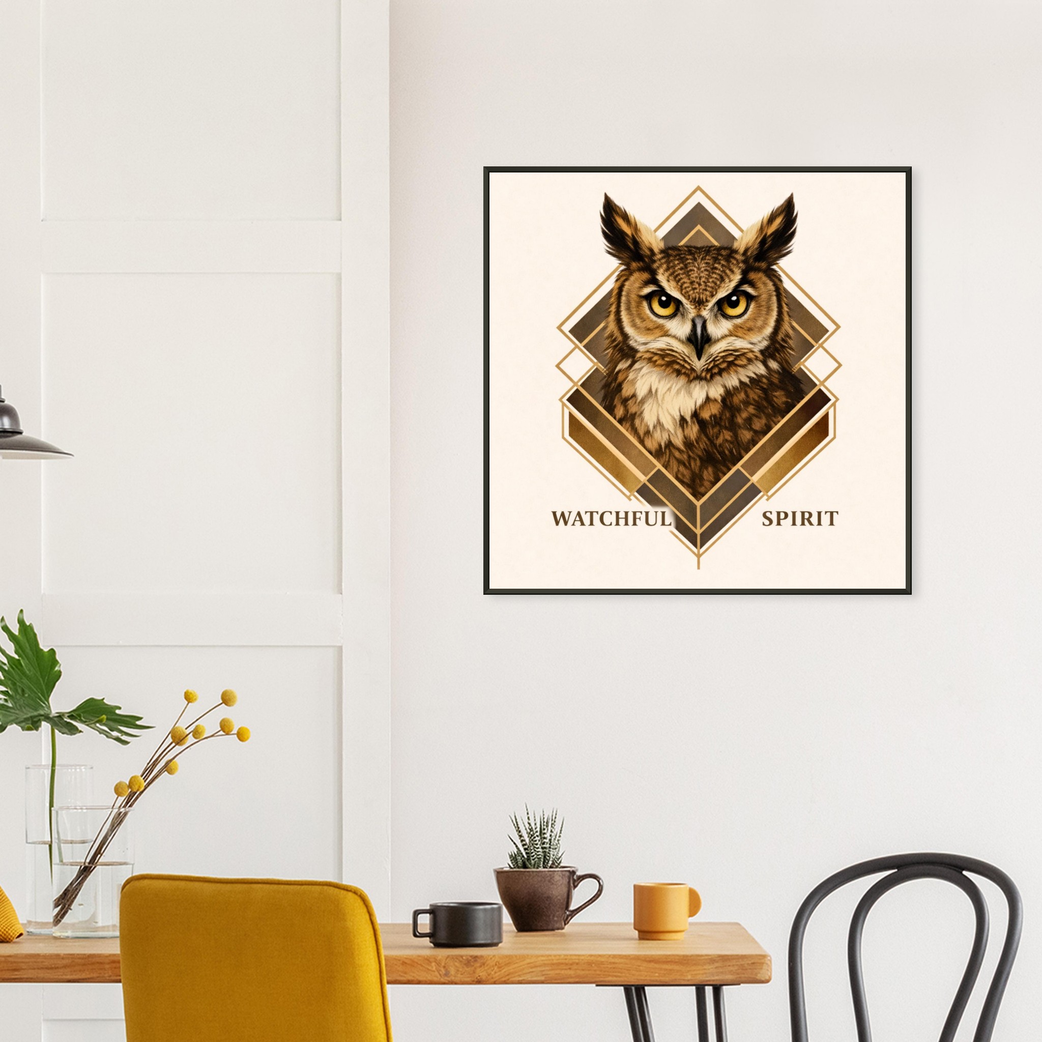 classic semi glossy paper metal framed poster owl wall art e699d6ee-0042-4931-b02e-c72b061ecc03