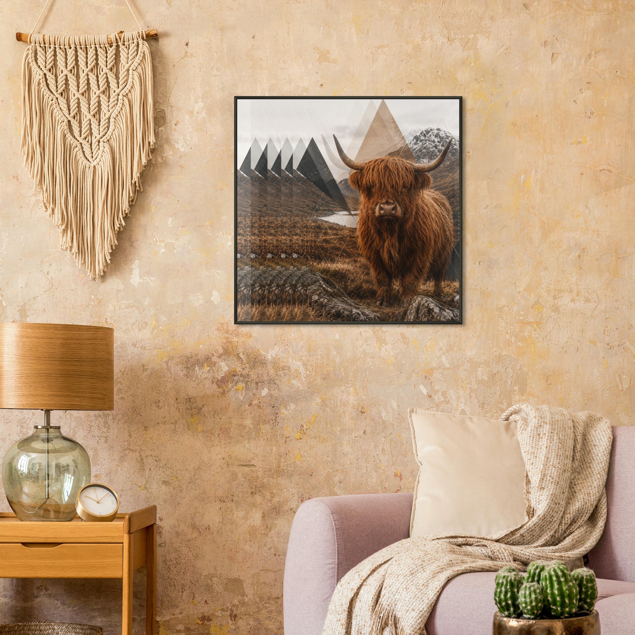 classic semi glossy paper metal framed poster highland cow e947e6ba-a873-493a-aa62-e22ad12e4068
