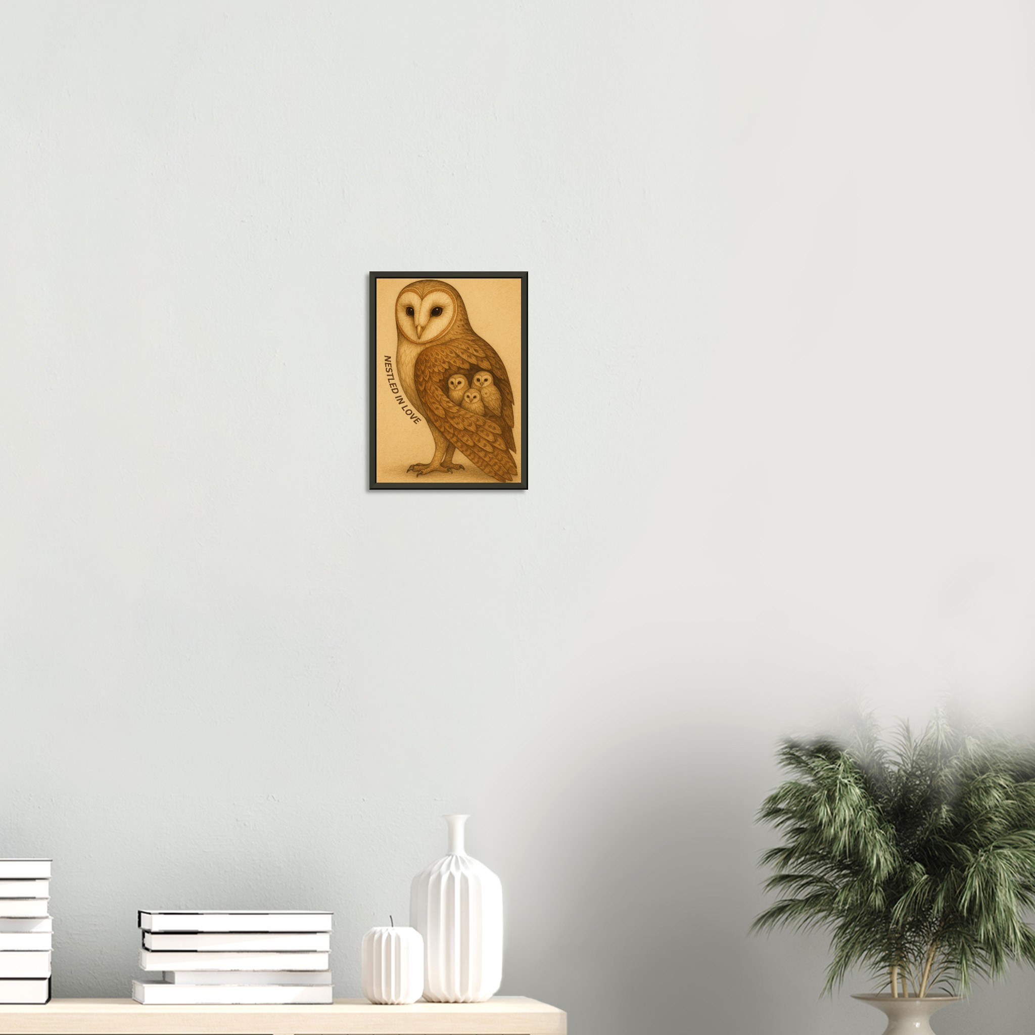 classic semi glossy paper metal framed poster barn owl family ec83c647-89fa-4a44-a2fd-036486ea5ed5