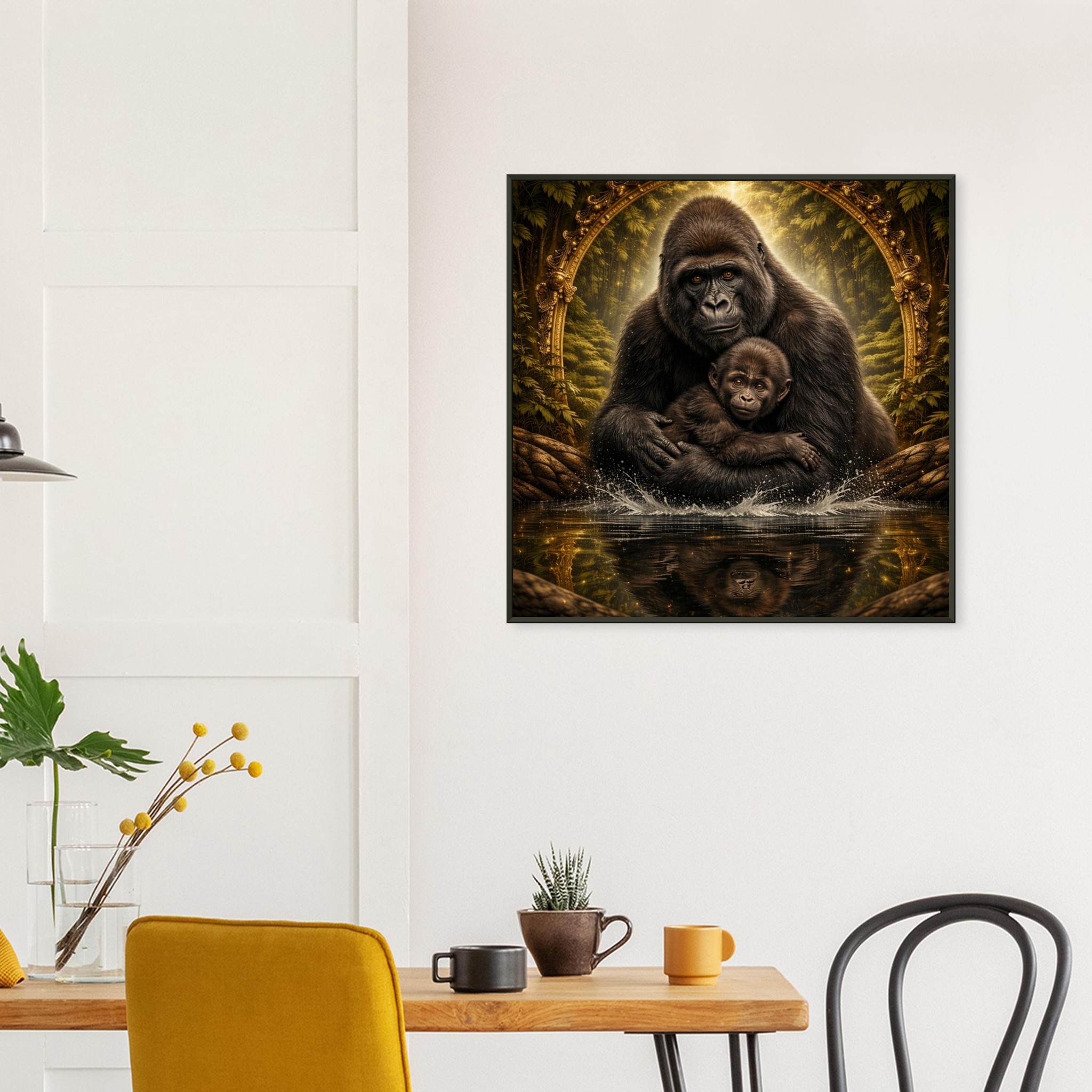 classic semi glossy paper metal framed poster gorilla and baby ee21dc03-ad16-43d8-b2b5-906a4050d6ed