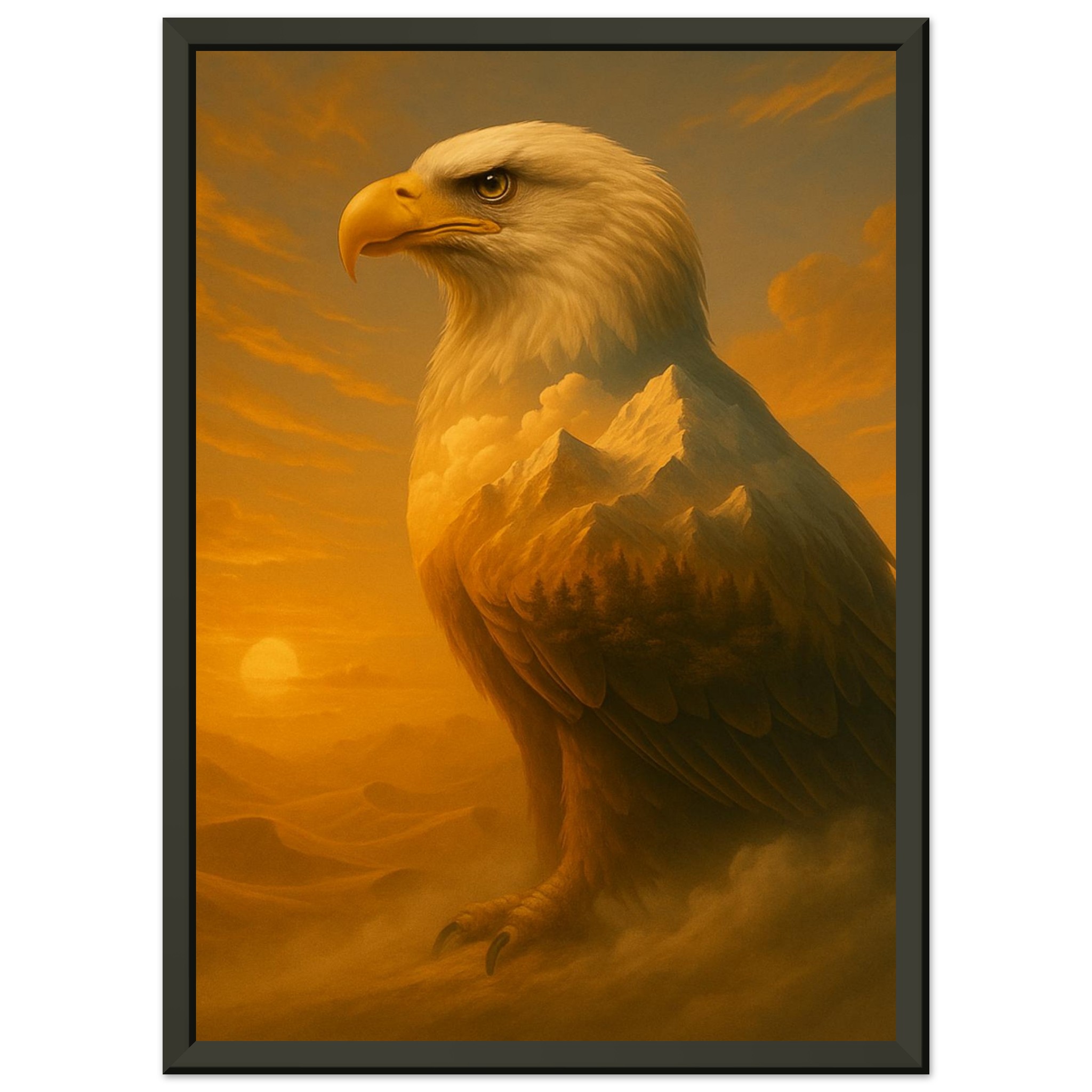 classic semi glossy paper metal framed poster, bald eagle f1346235-736a-4cb8-9199-e29593b756c0