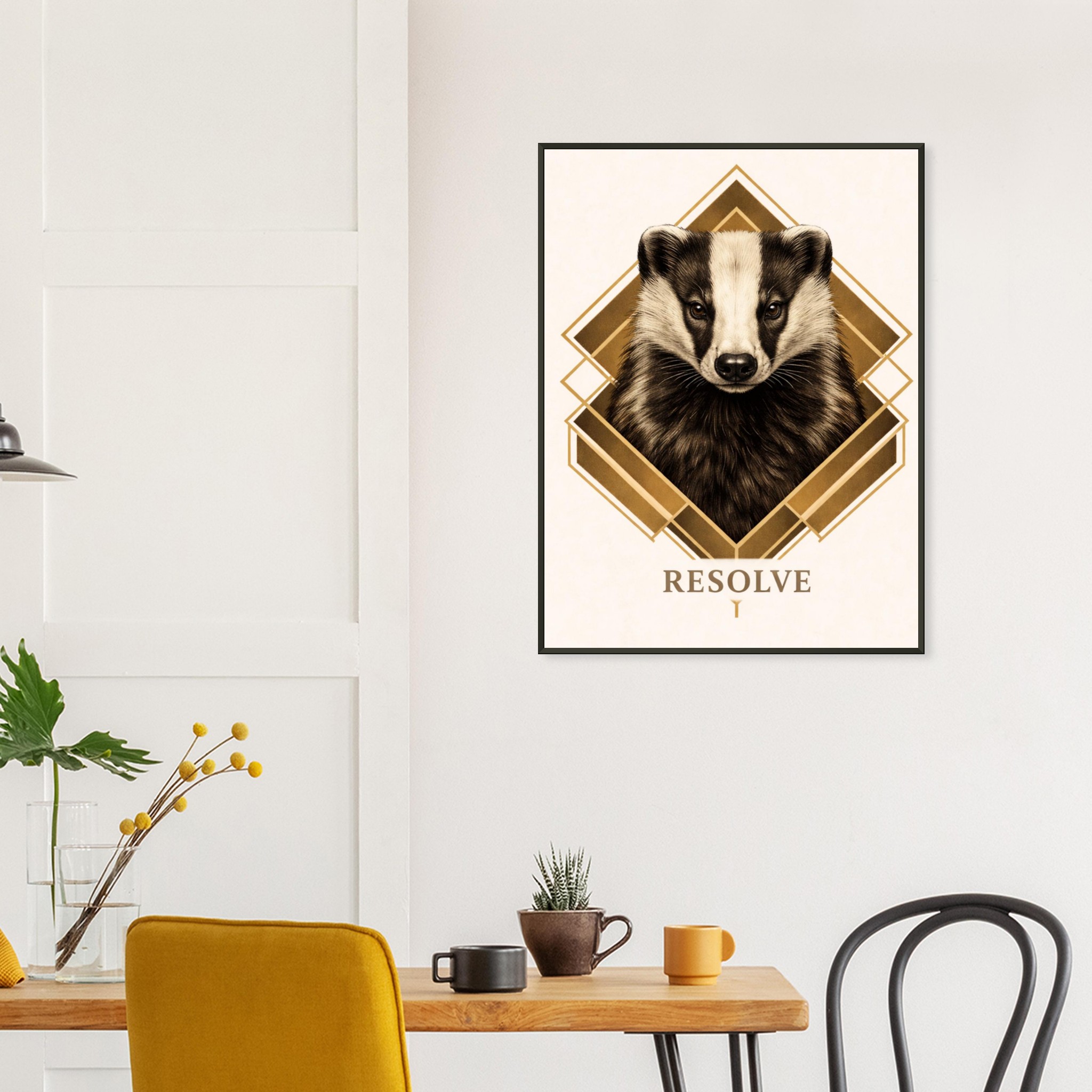classic semi glossy paper metal framed poster badger wall art f1c4c36a-6eaf-4b2b-9778-f82fd79df3dc