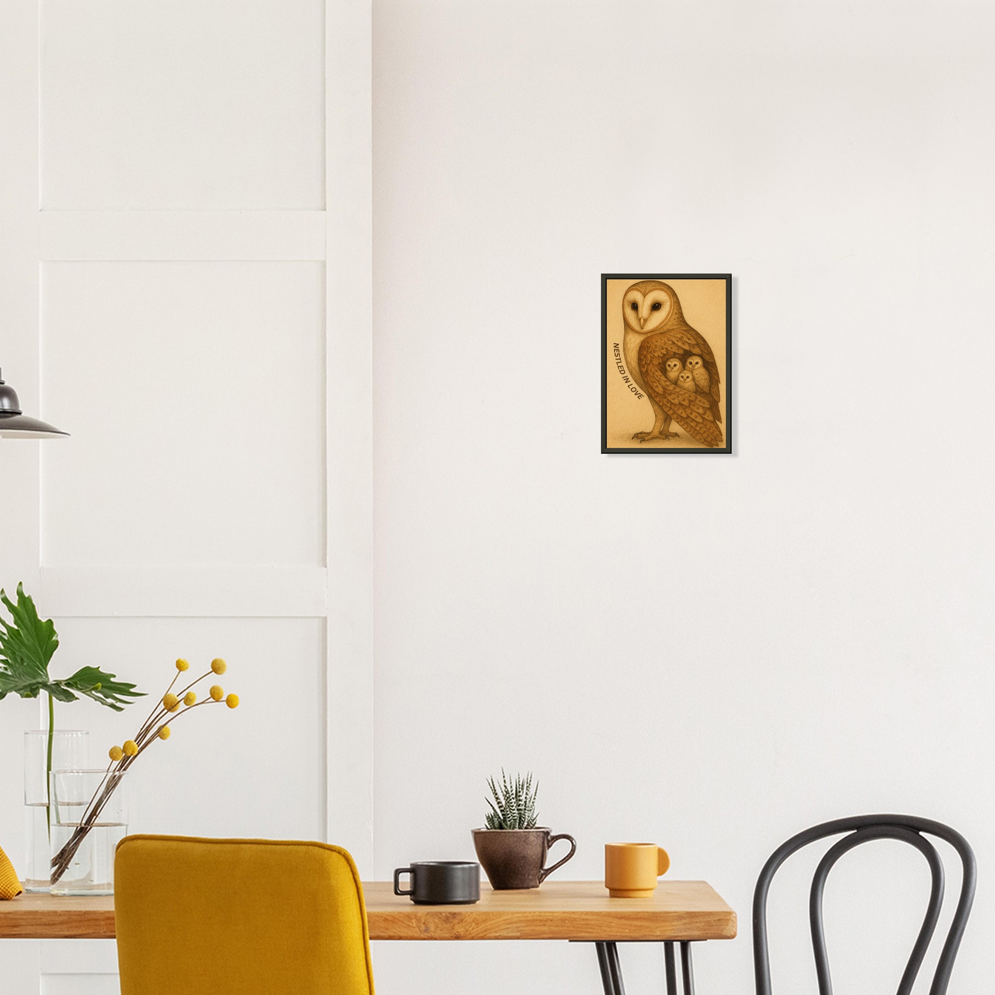 classic semi glossy paper metal framed poster barn owl family f345fcdd-844e-464f-b12c-021a70a4bb32
