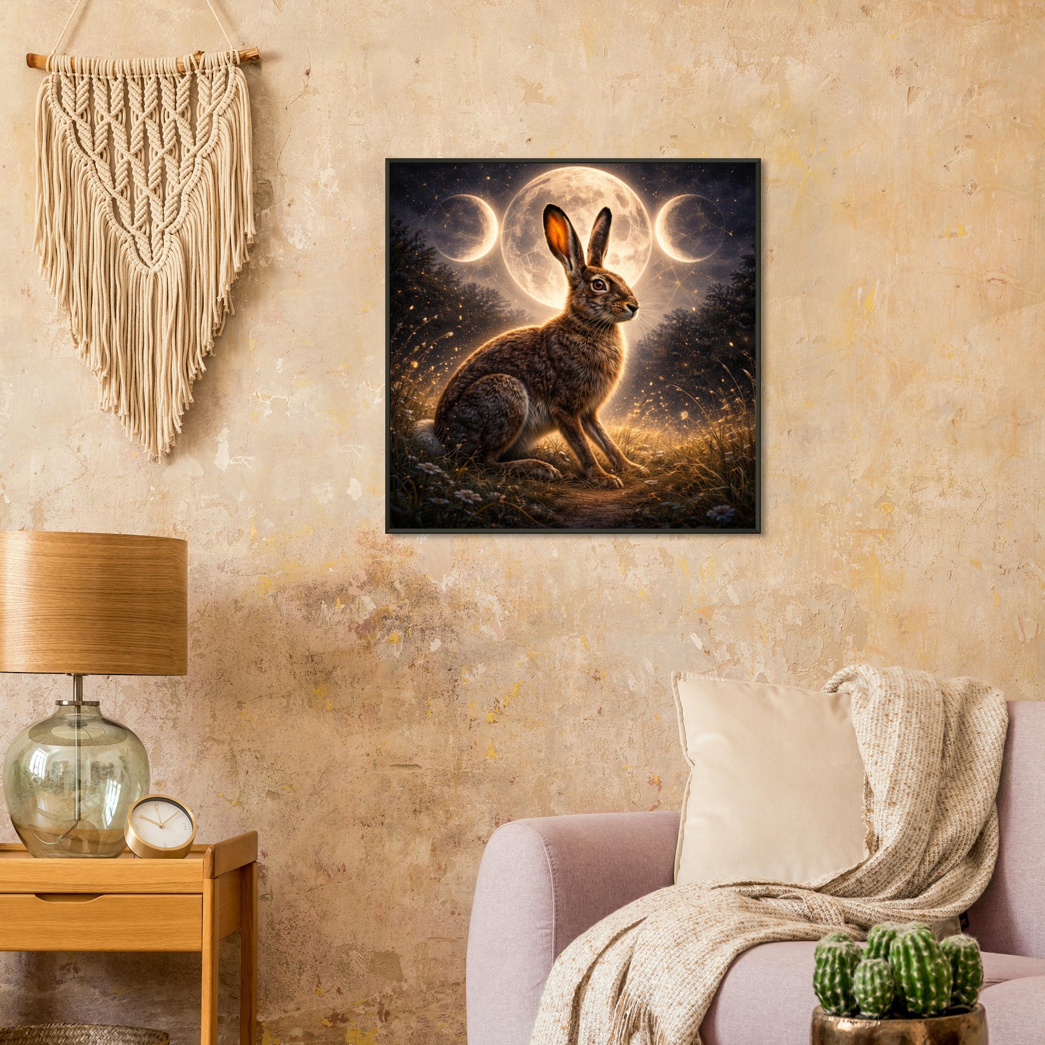 classic semi glossy paper metal framed poster moonlit hare f3db91b3-d9cb-42f3-a2bf-2cb1c05b0537