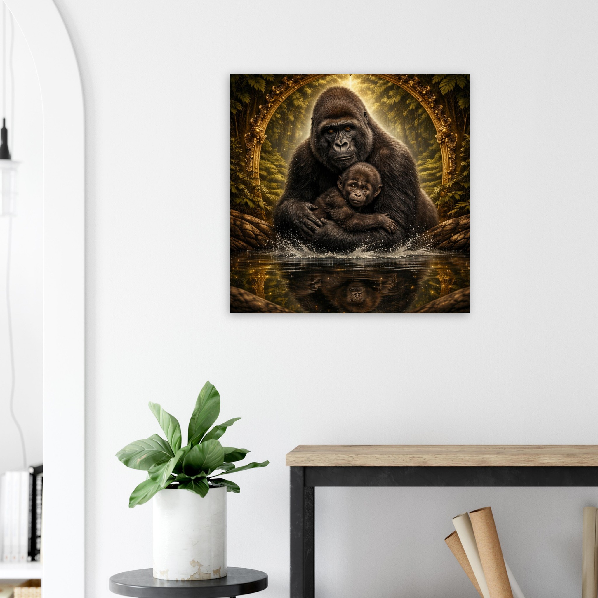 classic semi glossy paper poster gorilla and baby f470d732-5b27-4ea2-be59-9612d11cf988