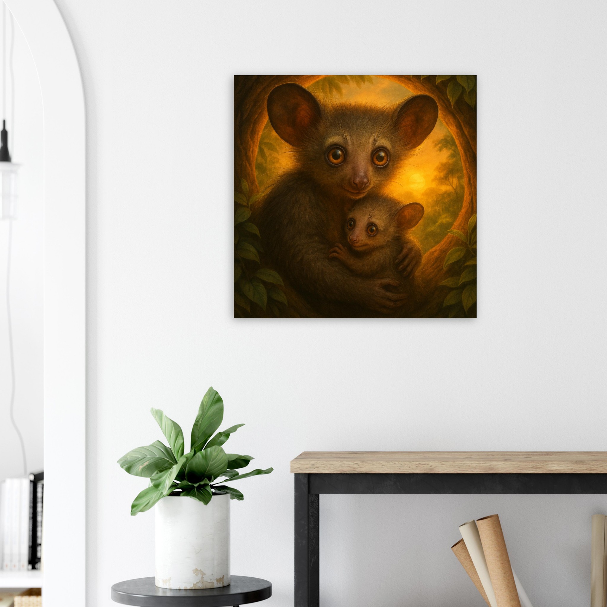 classic semi glossy paper poster aye aye mother and baby f51d8f7b-7c16-41bc-b1b5-8380b3bf41f6