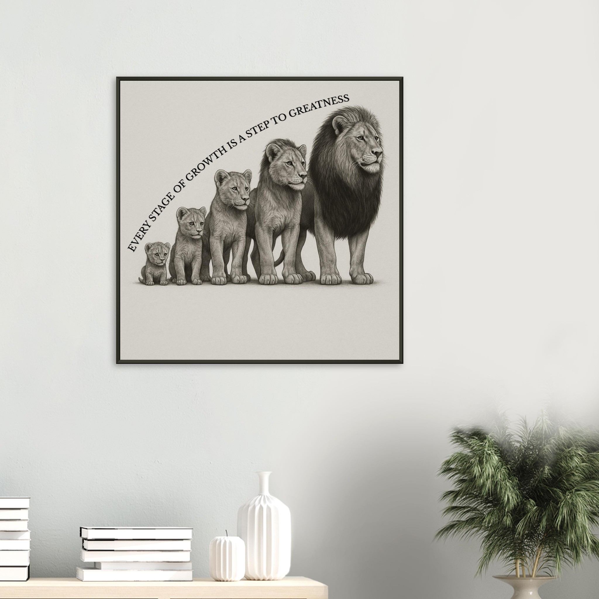classic semi glossy paper metal framed poster lion growth f620868e-5494-407c-9274-226ab1089481