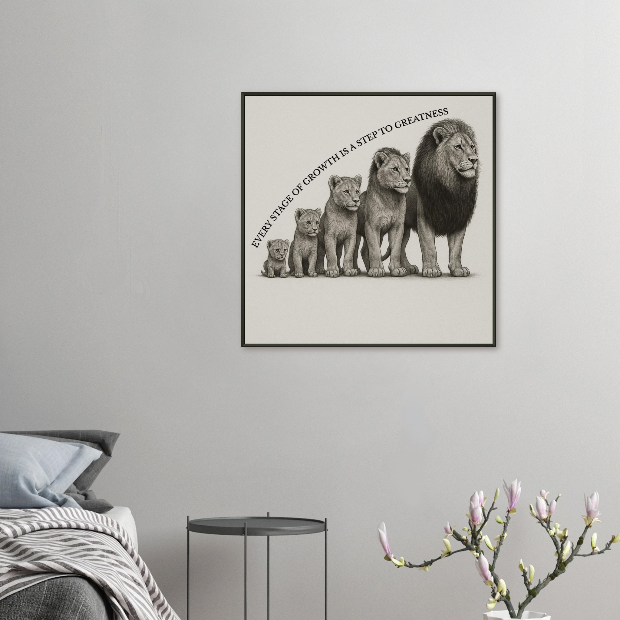 classic semi glossy paper metal framed poster lion growth f838a153-7634-41d8-8d3a-b7524f8759b6