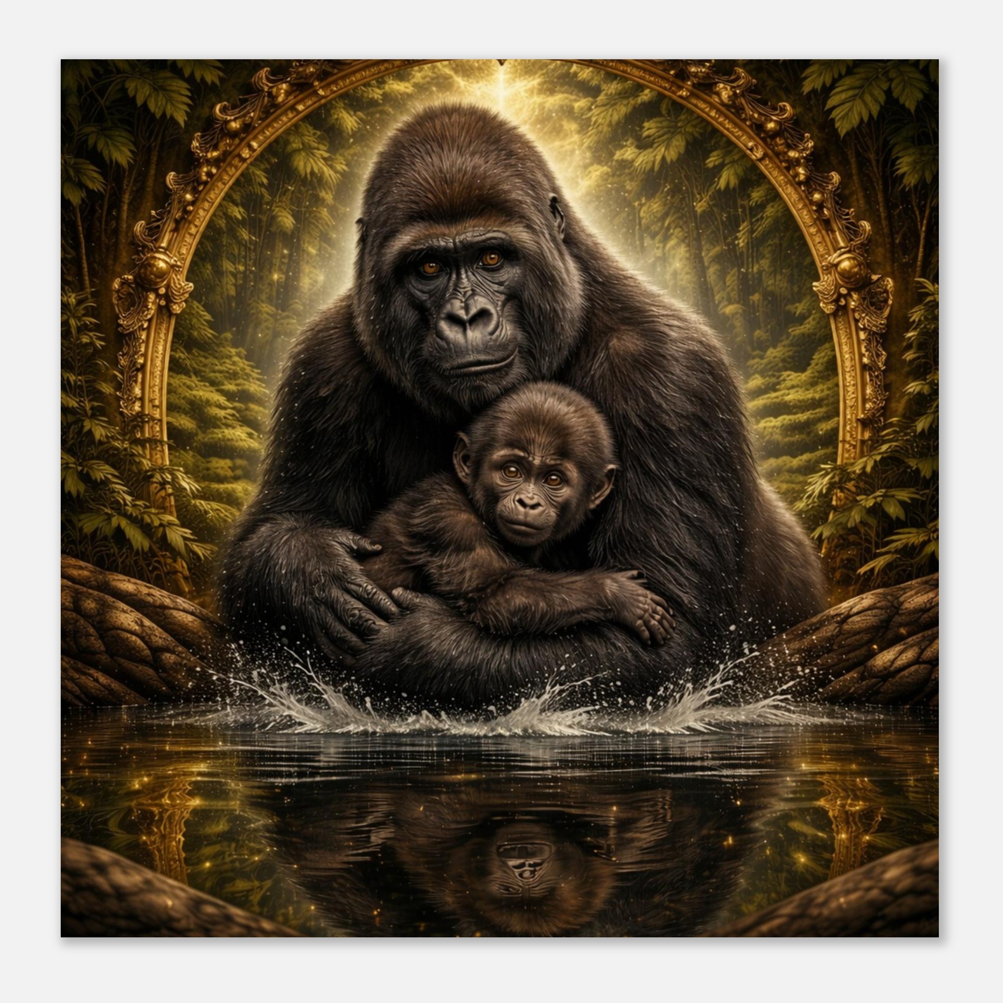 classic semi glossy paper poster gorilla and baby f8470584-b8eb-4ca3-84ae-ac889605c0f2
