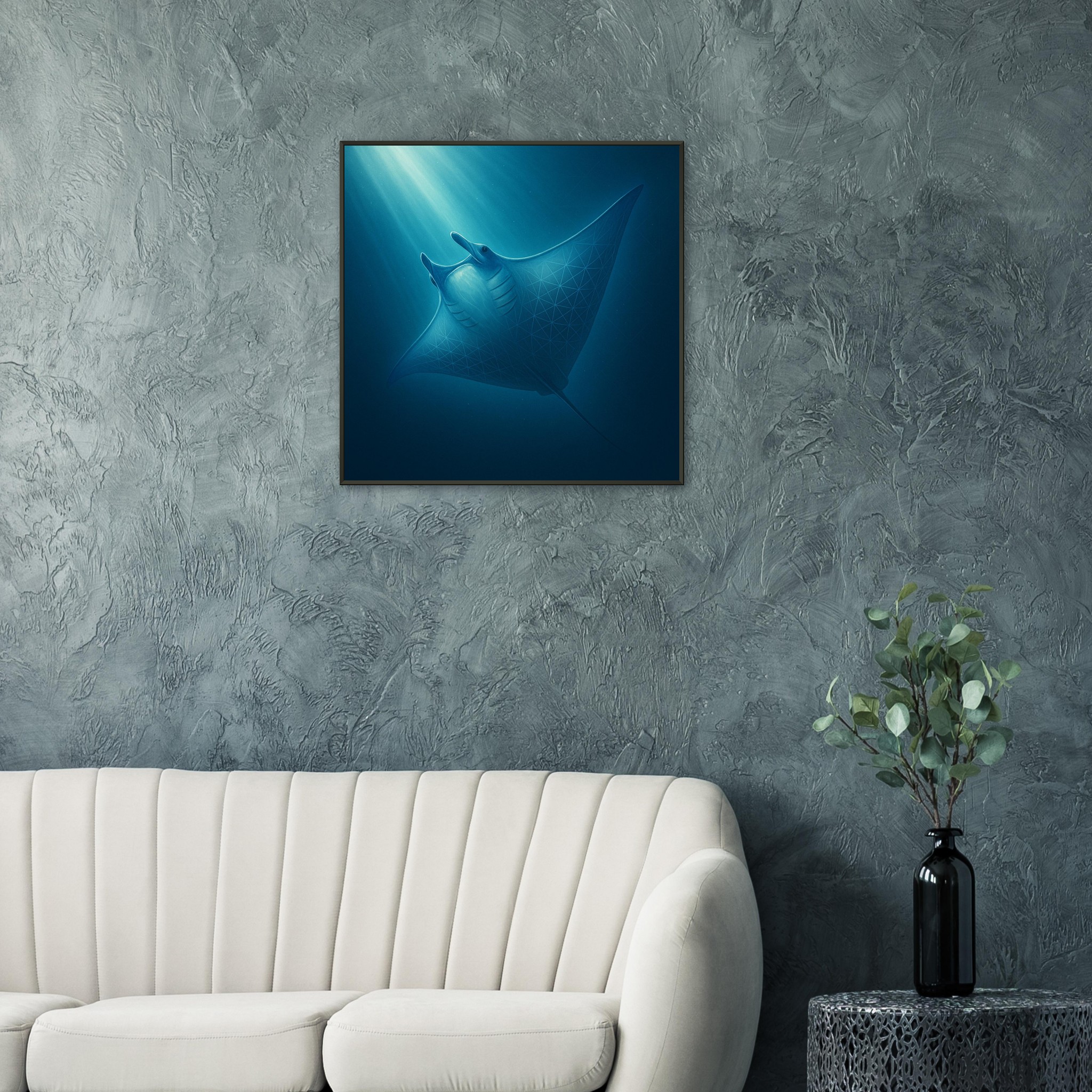classic semi glossy paper metal framed poster manta ray f91c209b-c73b-43c7-b8ed-9ba67d9303e4