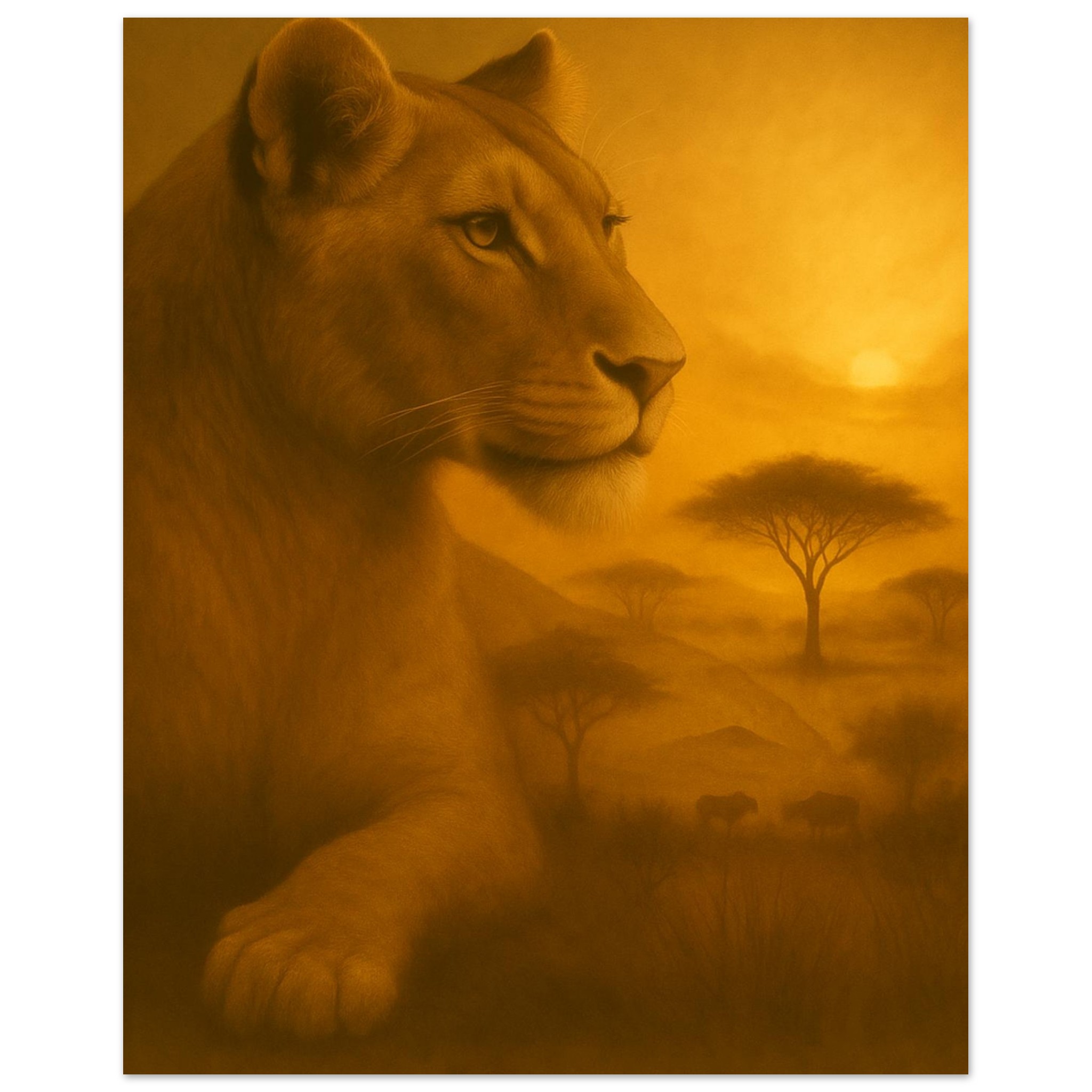 classic semi glossy paper poster, majestic lioness fb08f1ca-a806-412c-851d-228d3d3d590b