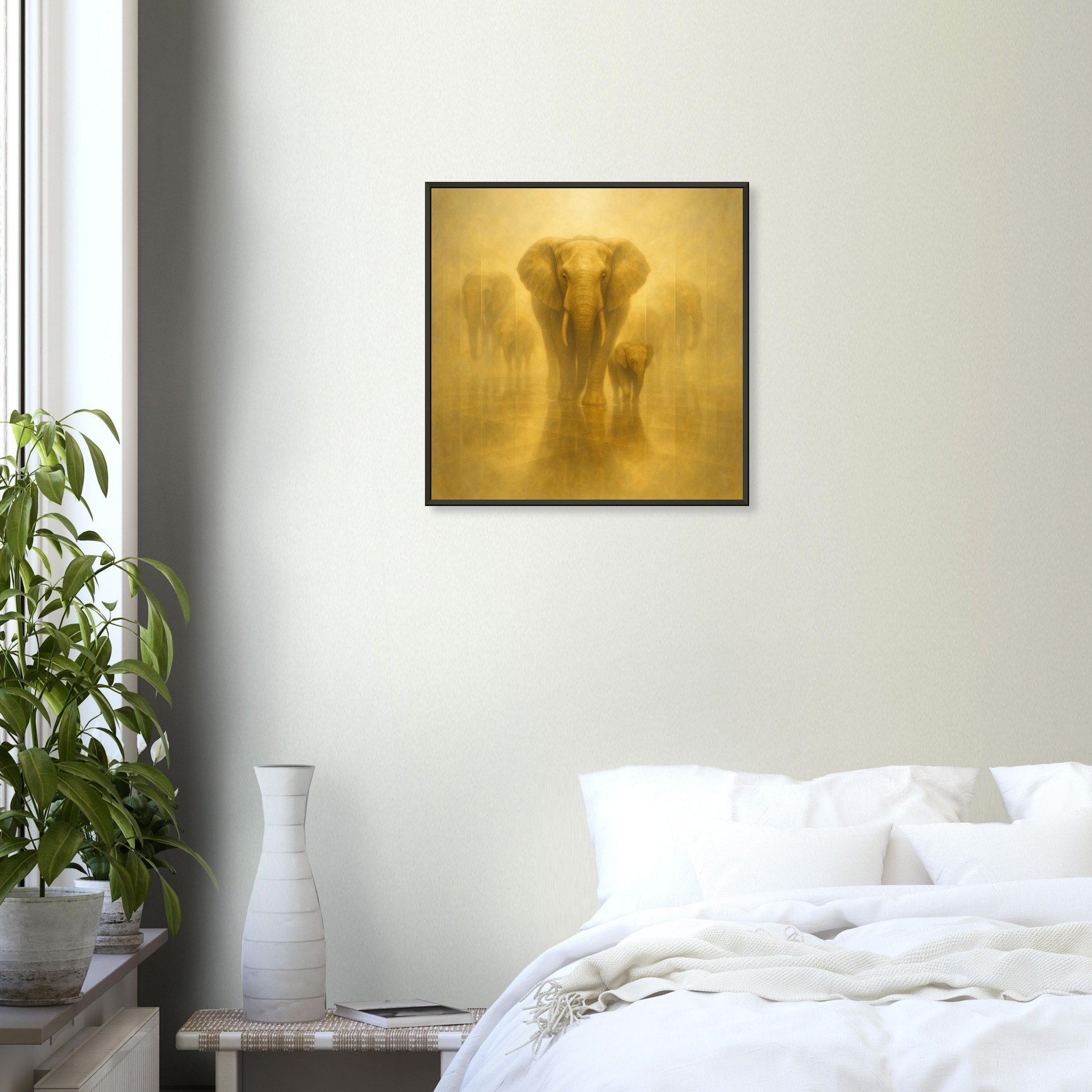 classic semi glossy paper metal framed poster elephant and calf fc7a7d2b-468c-4ed6-bcd1-84f2783b7acd