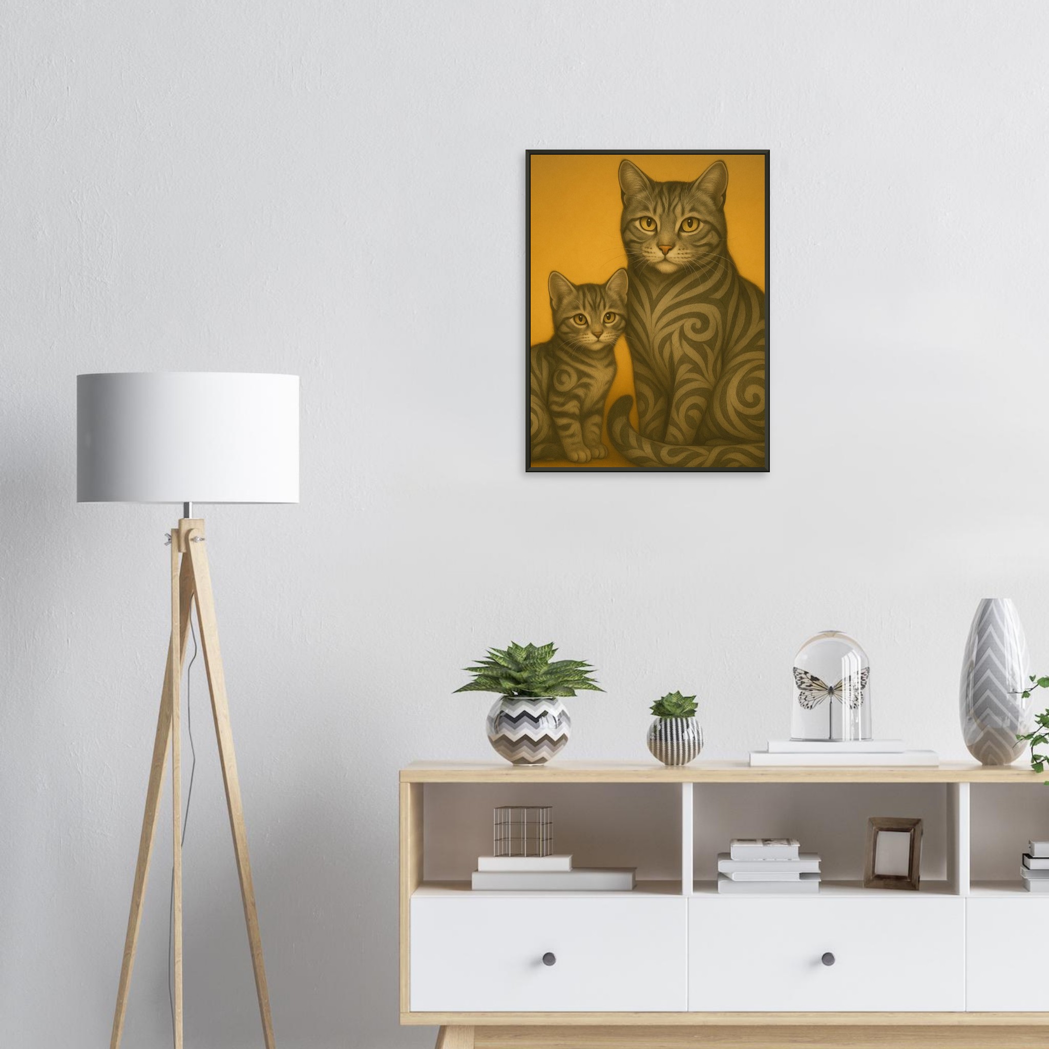 classic semi glossy paper metal framed poster tabby cats ff0b0051-bec0-4512-a100-fbff709cad52