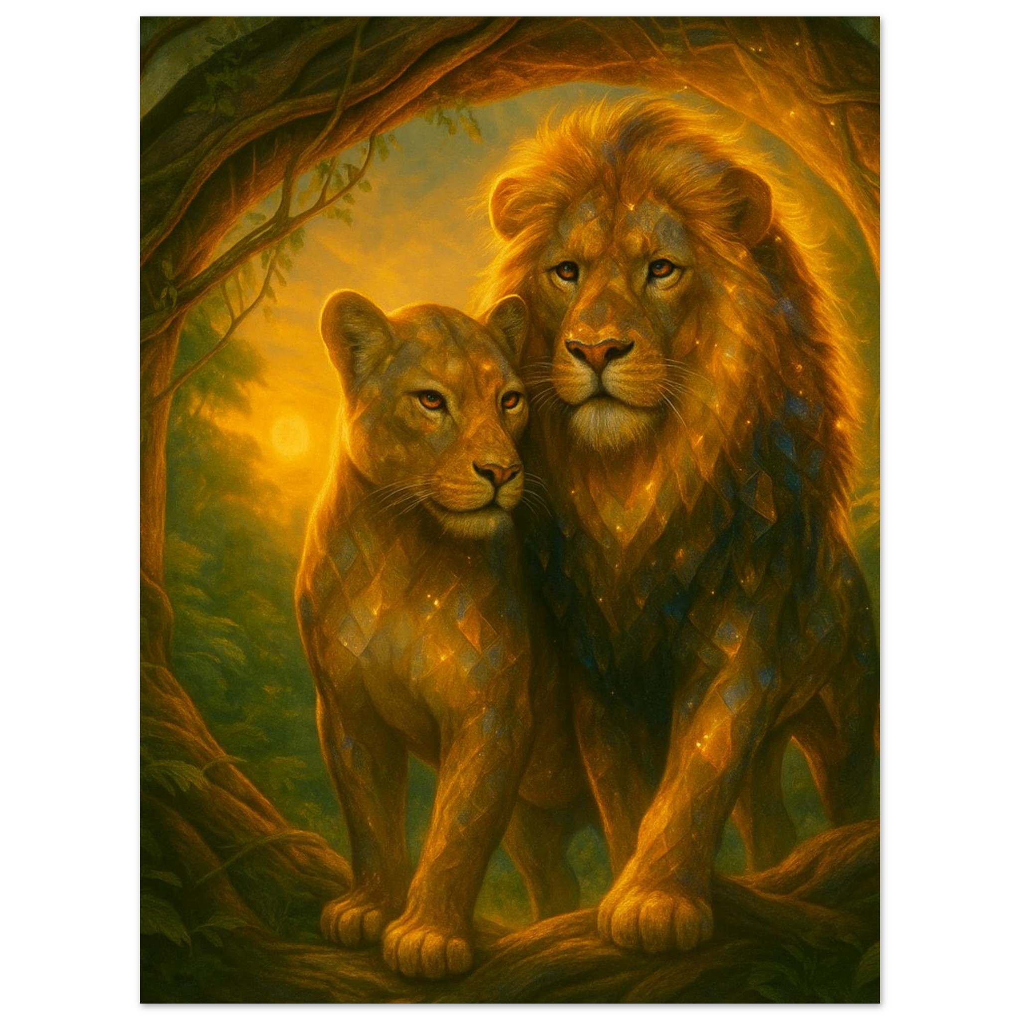 classic semi glossy paper poster, tiger pair ff9a8b08-f355-40c6-93a8-673a54f7e7fd