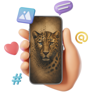 leopard wallpaper phone mockup